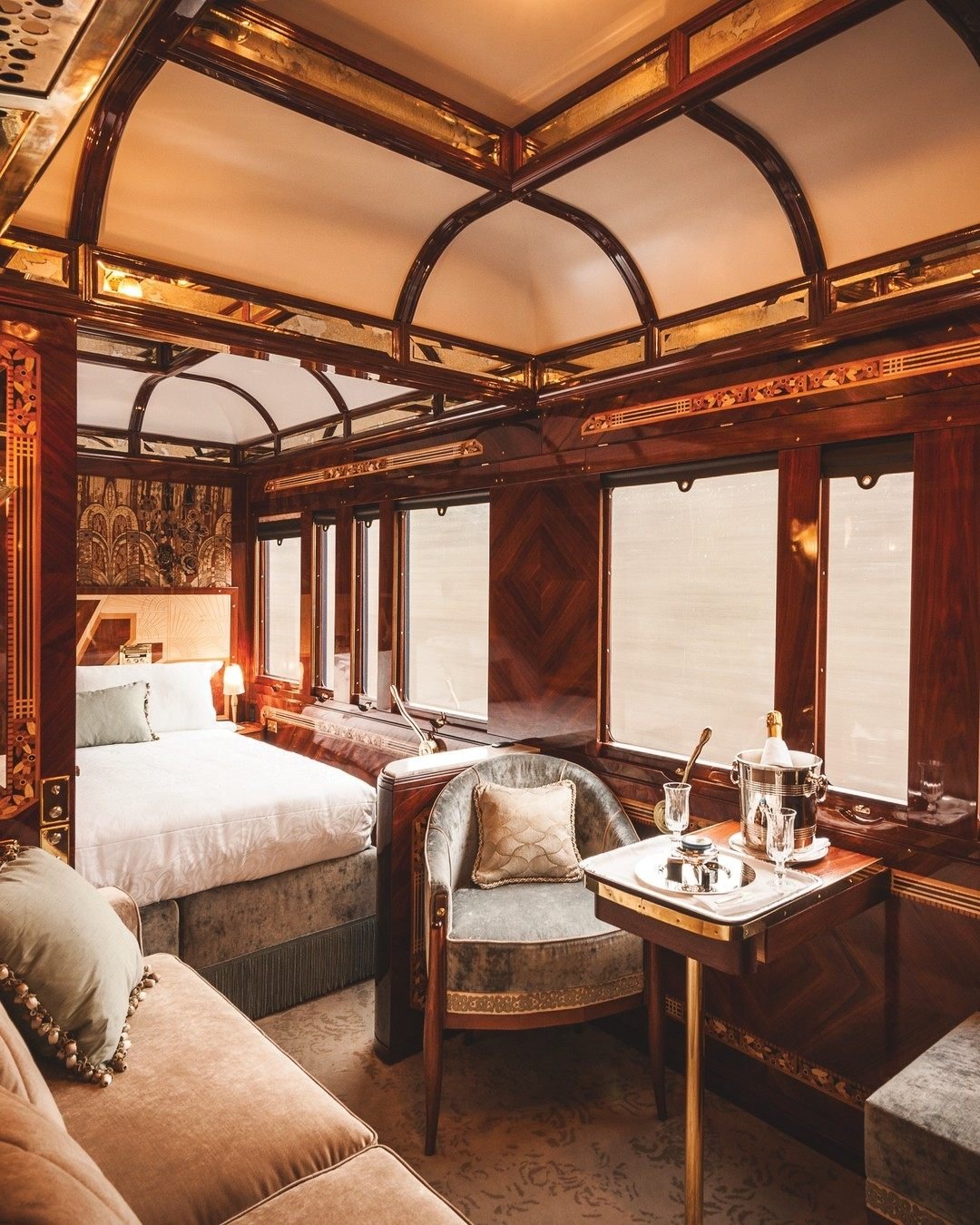 Belmond’s Venice-Simplon Orient Express is a luxurious and green alternative to flying, for those who wish to travel in style. Photo: @vsoetrain/Instagram