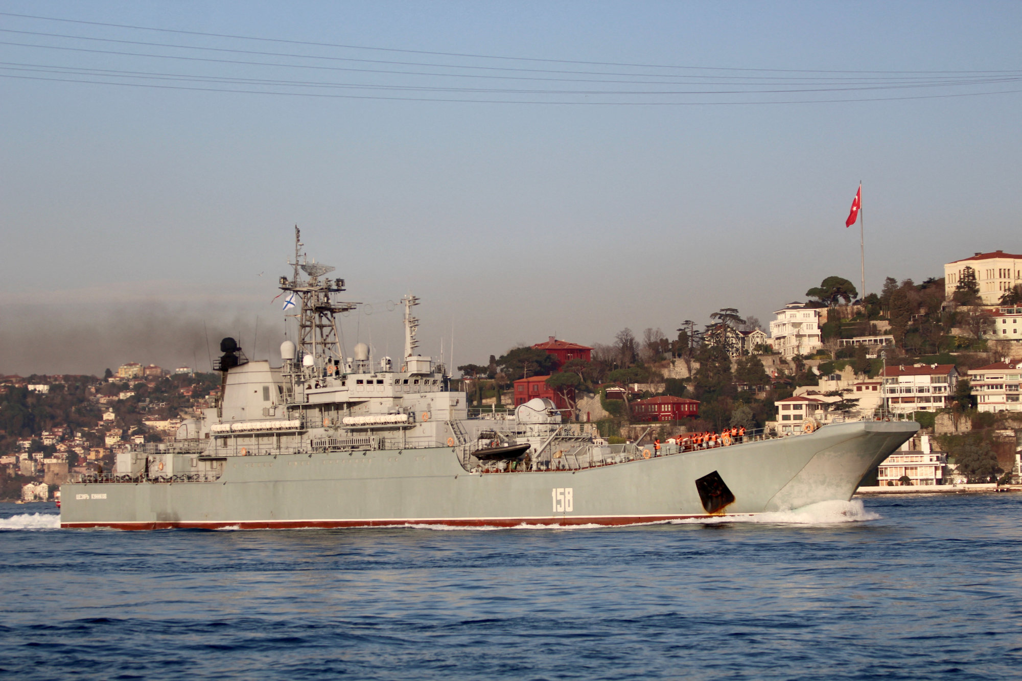 The Russian landing ship Caesar Kunikov in 2020. It sunk last month. File photo: Reuters