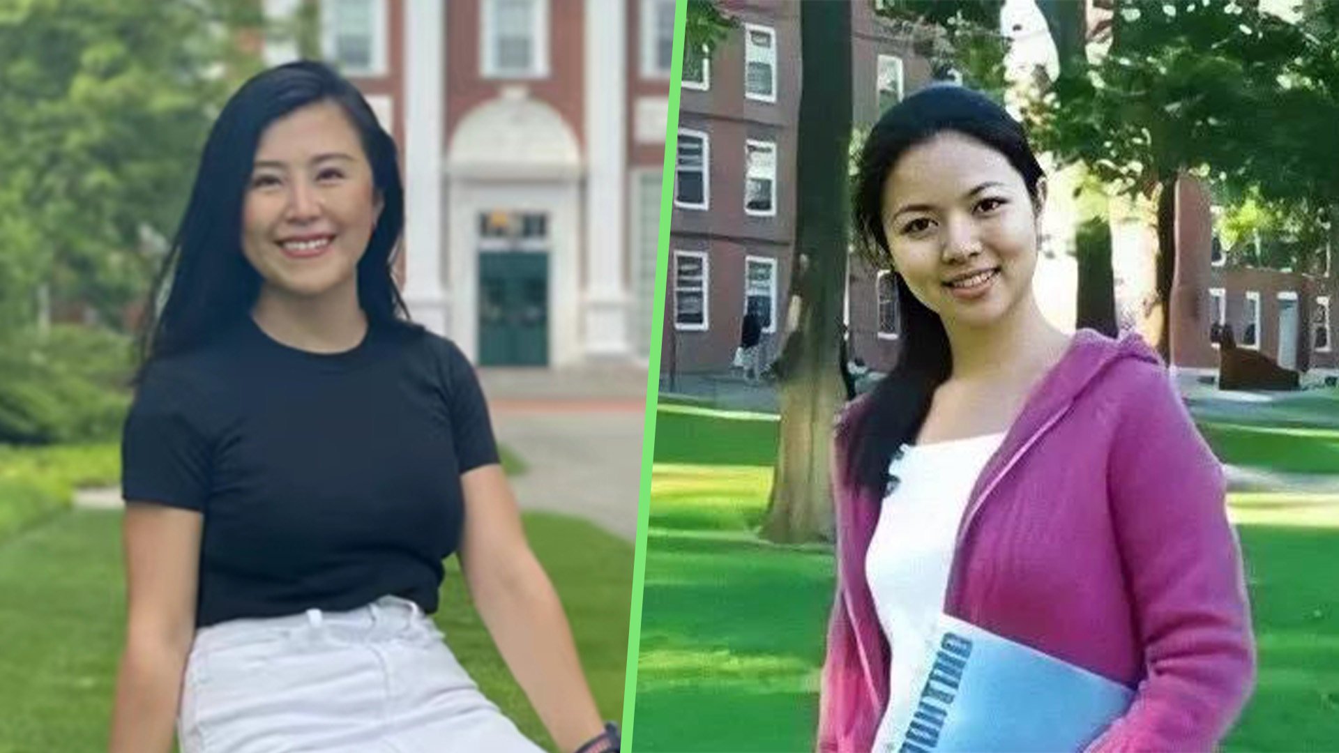 34-year-old Ivy League-educated Zhang Qian, left, who sought to emulate the famous “Harvard Girl”, Liu Yiting, right, has quit her high-pressure life in the US and moved to Portugal to enjoy a quiet life. Photo: SCMP composite/Toutiao/Sohu