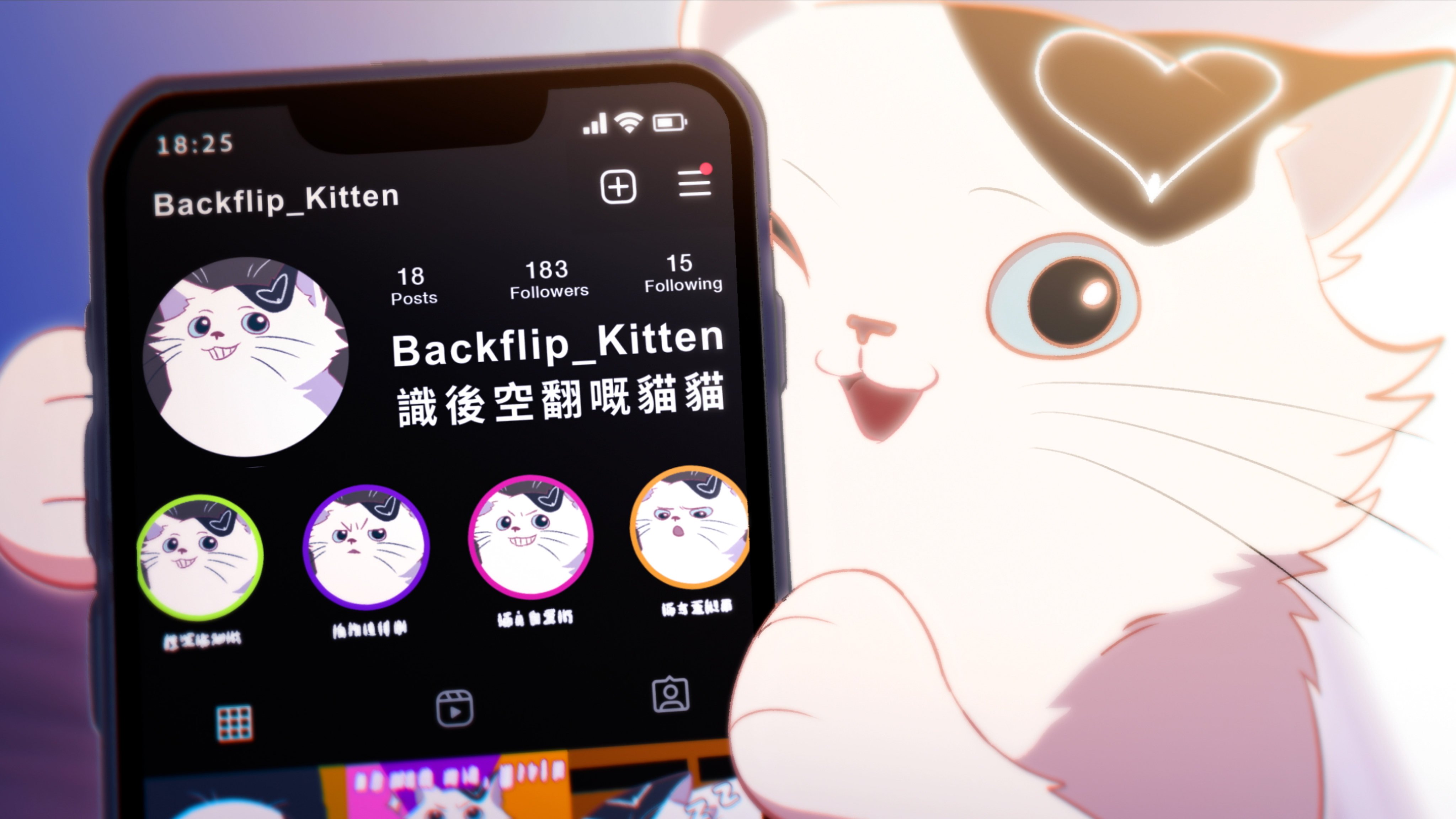Backflip Kitten, the feline character featured in the new Mother’s Choice video, has its own Instagram account. Photo: courtesy of Mother’s Choice