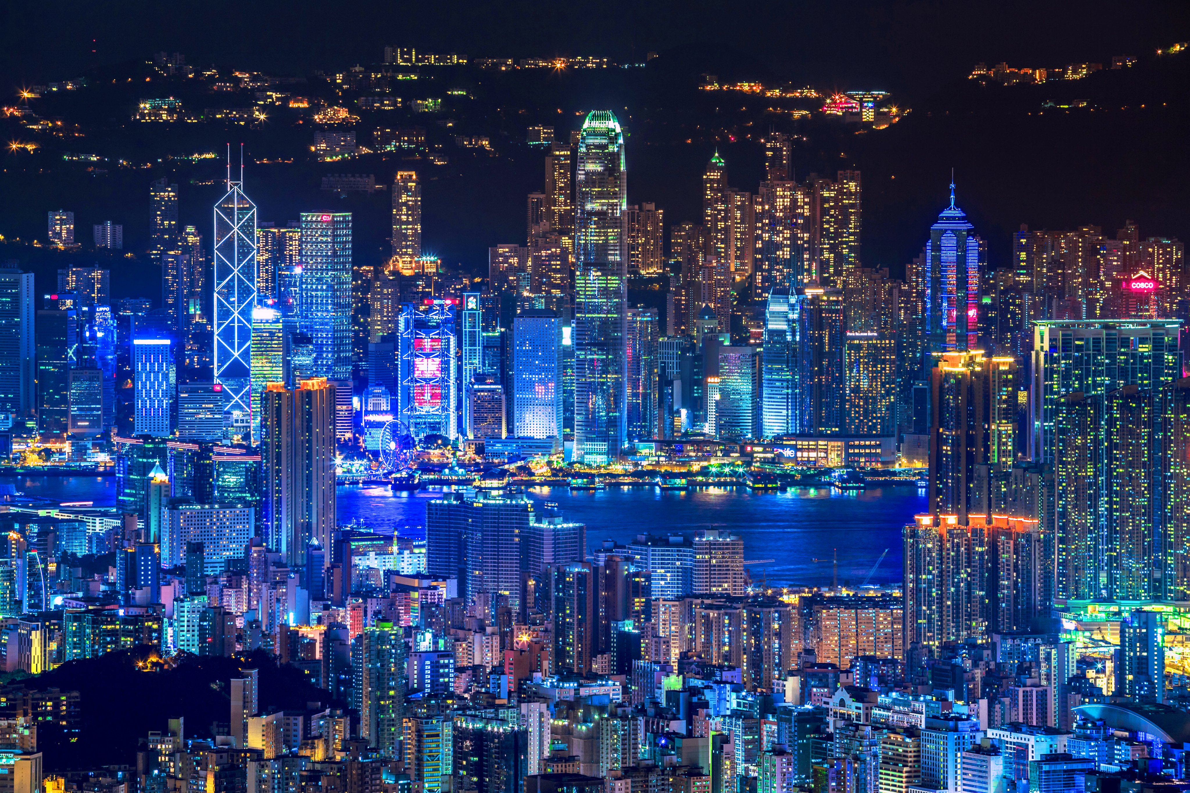 The Hong Kong skyline at night. London, New York and Shanghai, while impressive, can’t compete with Hong Kong’s stunning array of buildings and lights, and it’s something the city must cherish and use to draw tourists. Photo: Getty Images