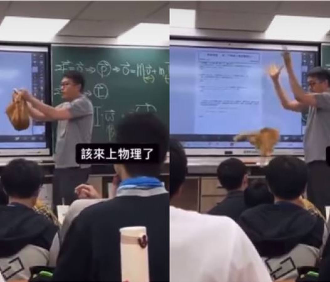 A video of the teacher dropping the cat was posted online by a student, sparking an angry backlash. Photo: Facebook