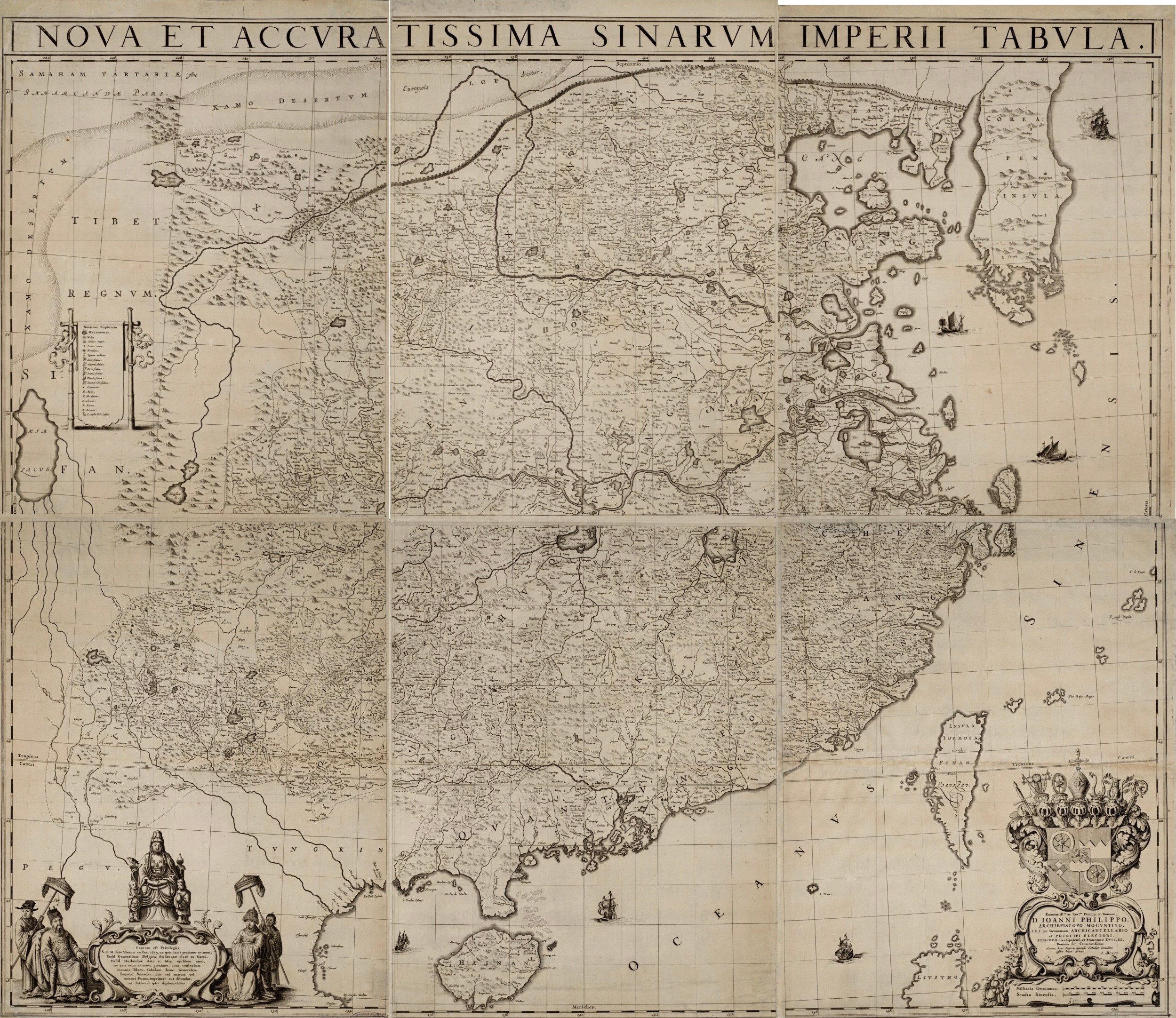 The map of the whole of China from Martino Martini’s Novus Atlas Sinensis, published in Amsterdam in 1655. A new compilation of 127 maps of China produced between 1584 and 1735 shows how mapmakers helped paint a – somewhat – accurate picture of China during this period.