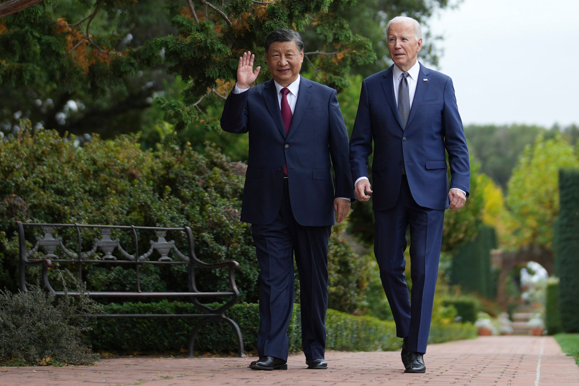 Chinese President Xi Jinping and US President Joe Biden in Woodside, California, on November 15, 2023. Photo: The New York Times via AP