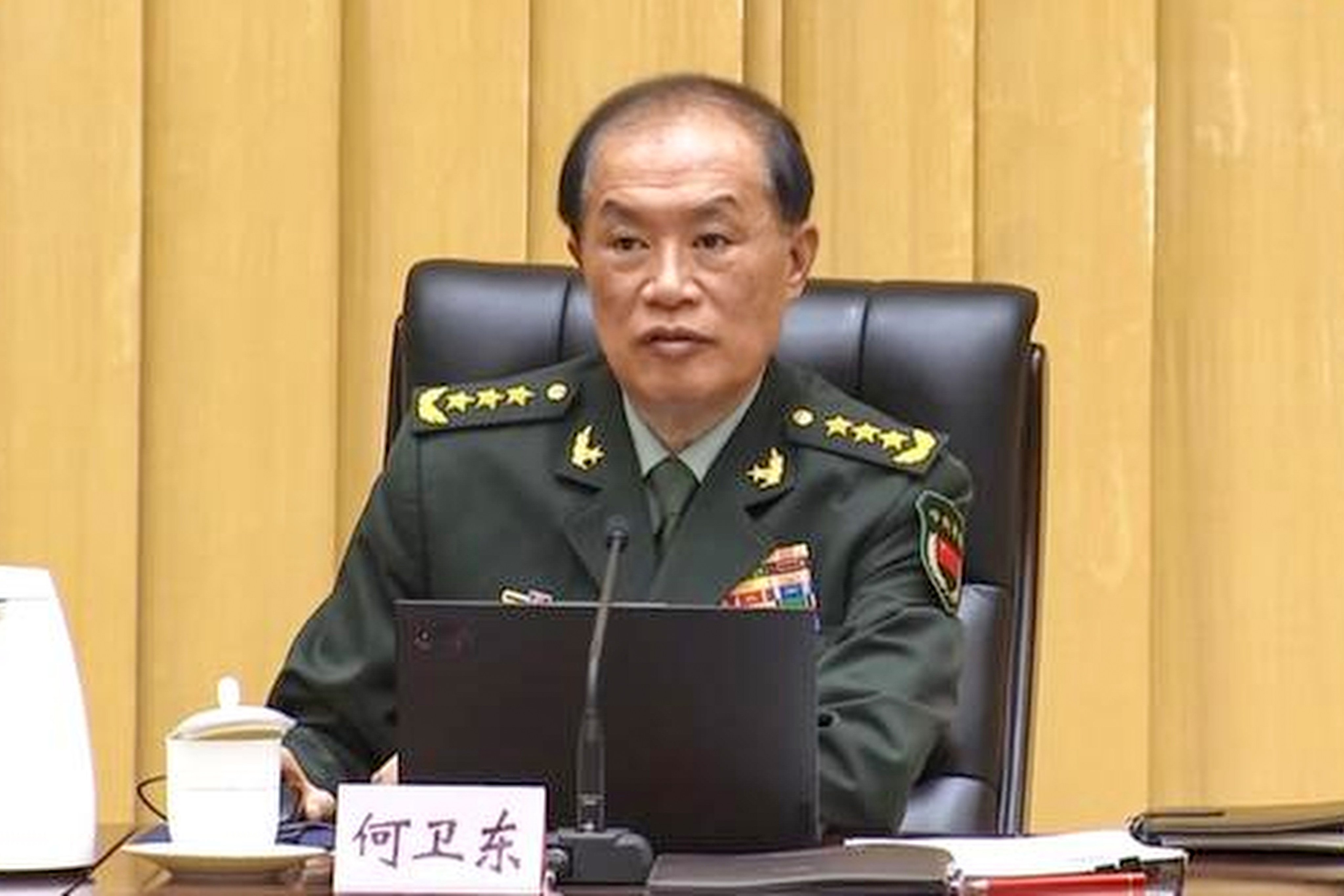 General He Weidong, China’s No 3 military official, took aim at “fake combat capabilities”. Photo: CCTV
