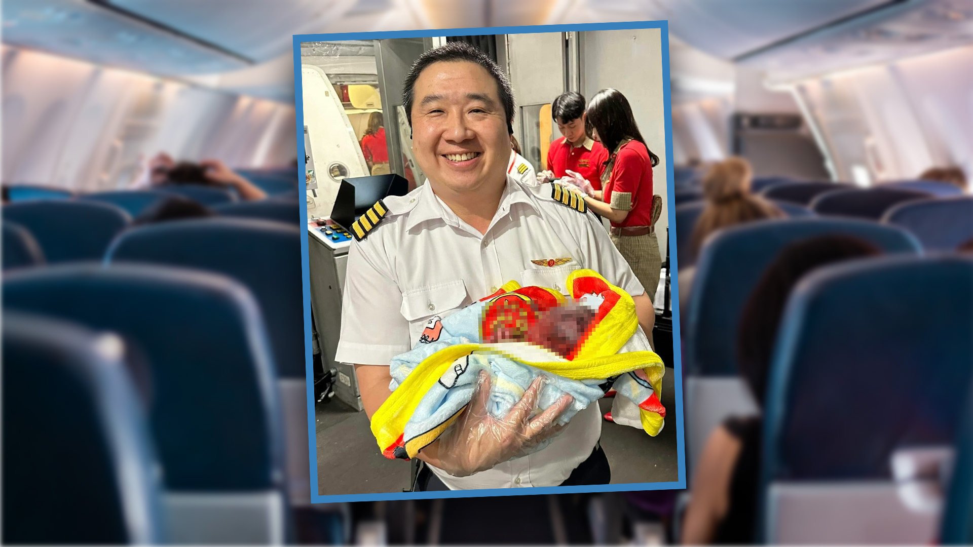 A commercial pilot who dashed from the cockpit of the plane he was flying from Taiwan to Thailand mid-flight to help deliver the baby of a passenger who had gone into labour in one of the aircraft’s toilets, has been hailed as a hero by people on social media in China. Photo: SCMP composite/Shutterstock/Instagram
