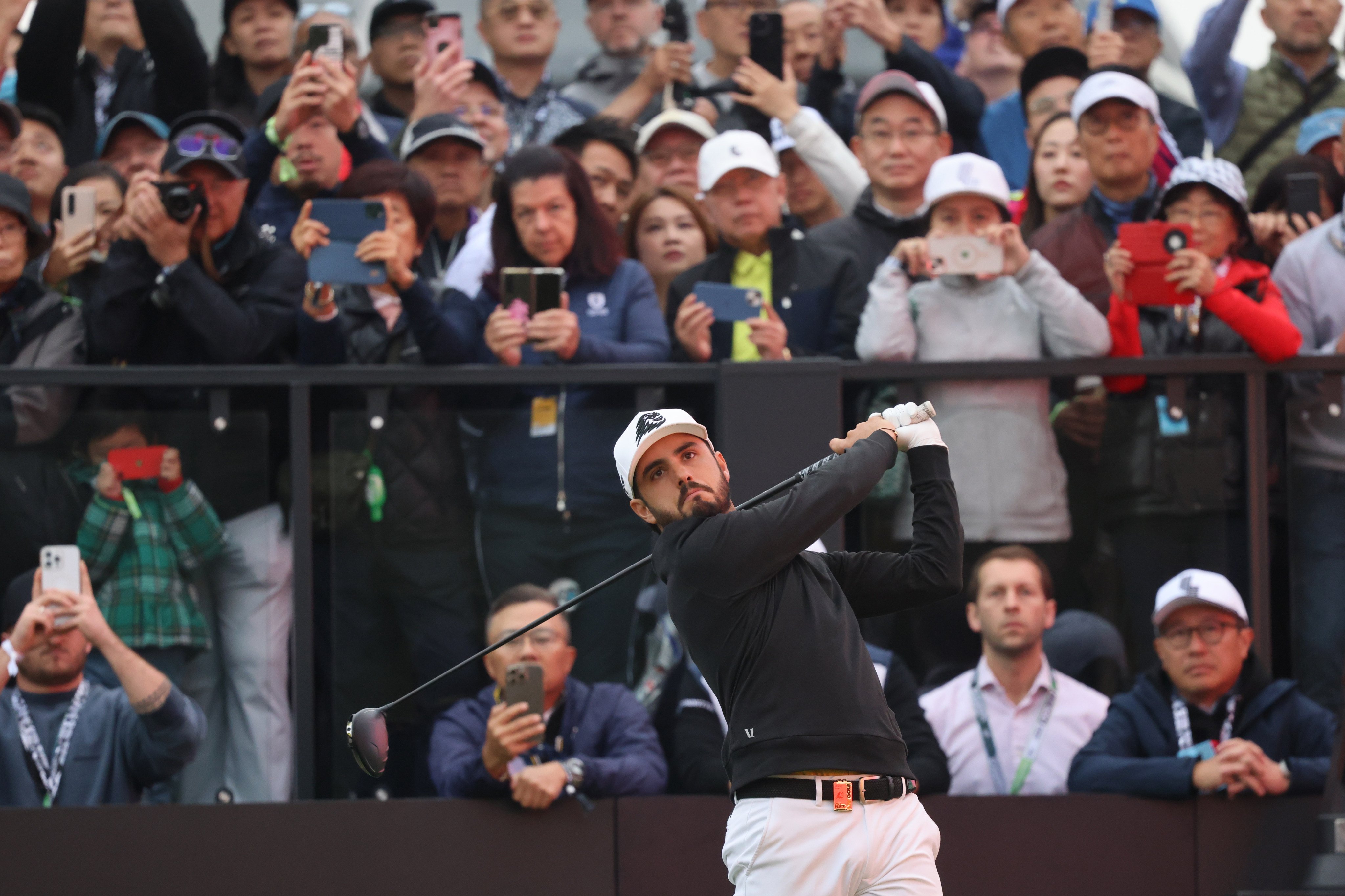 Golfer Abraham Ancer swings into action in Hong Kong on Saturday. Photo: Dickson Lee