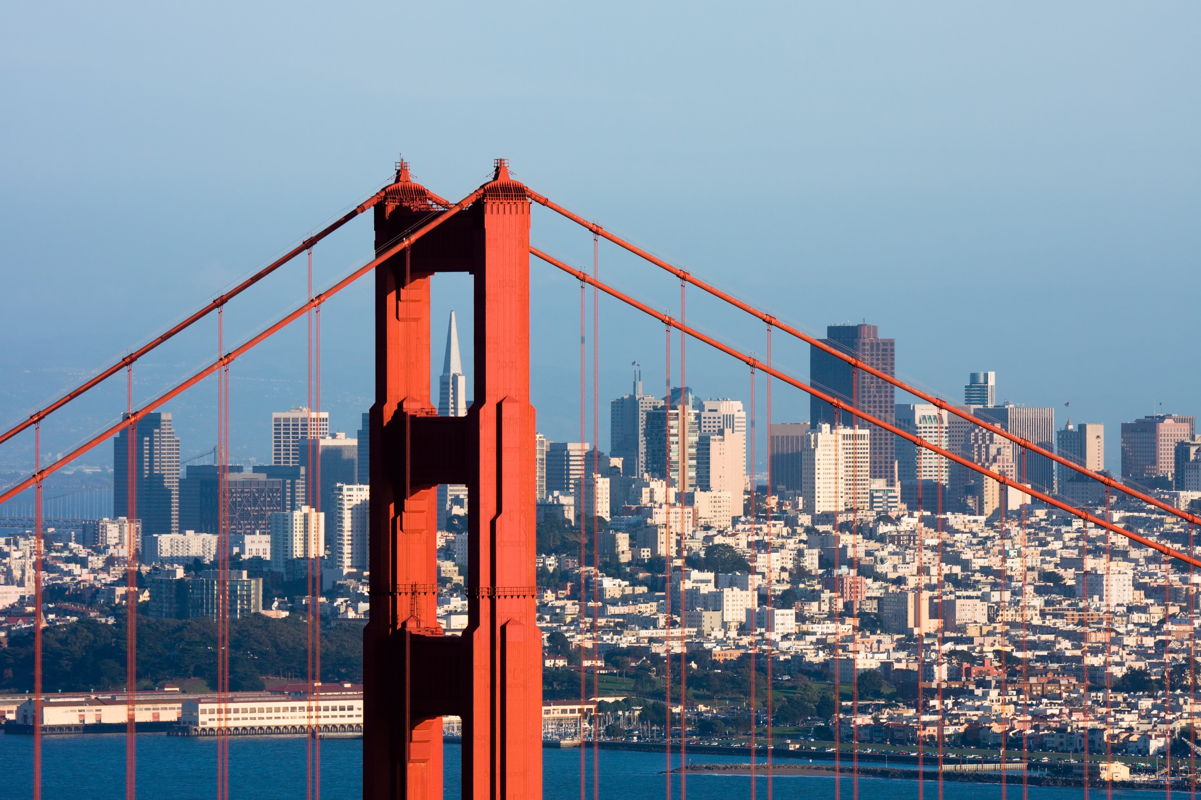 The Golden Gate Bridge with downtown San Francisco in the background. Photo: Shutterstock Images
