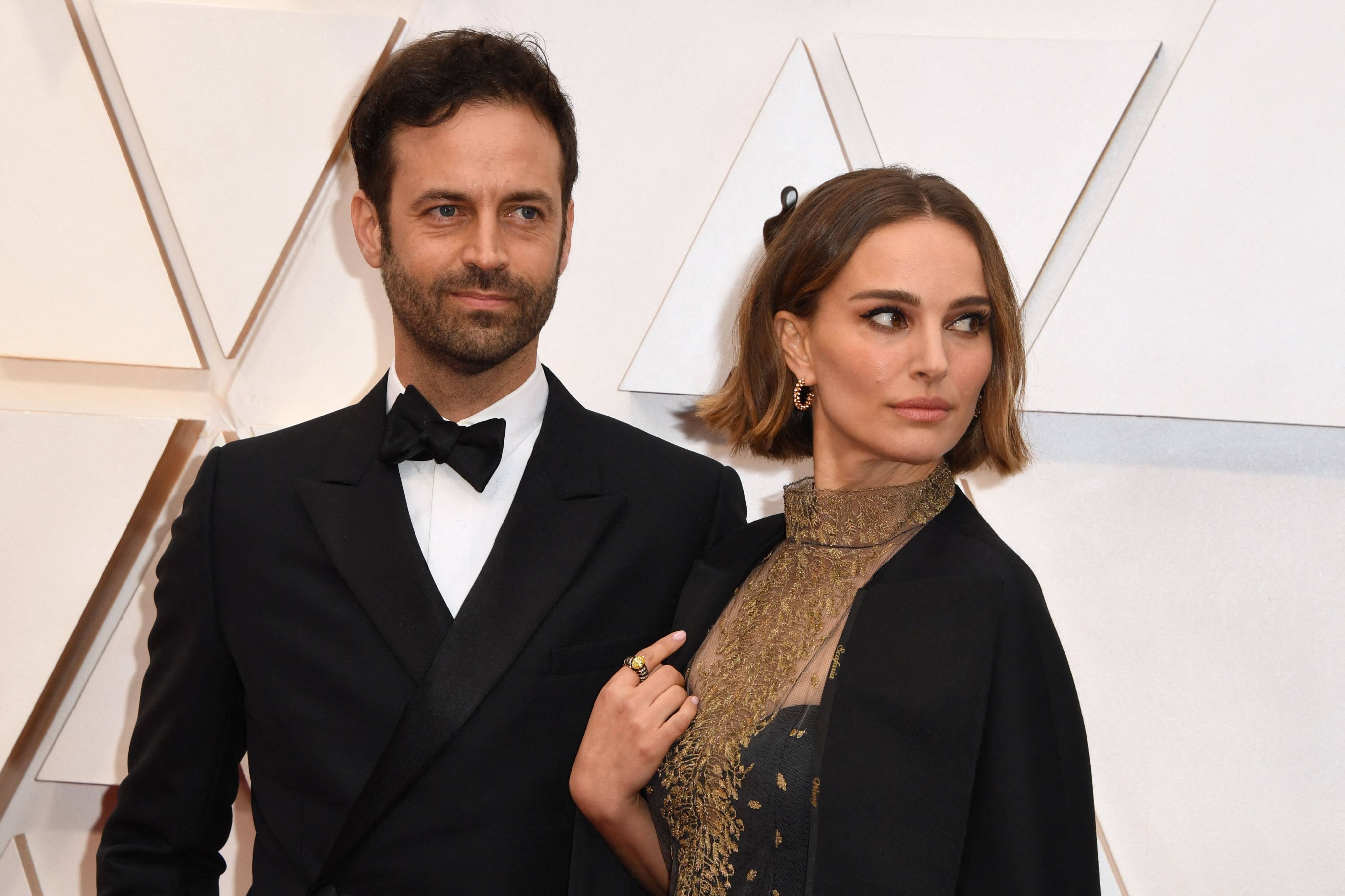 Actress Natalie Portman and her husband Benjamin Millepied arrive for the Academy Awards in California in 2020. Photo: AFP