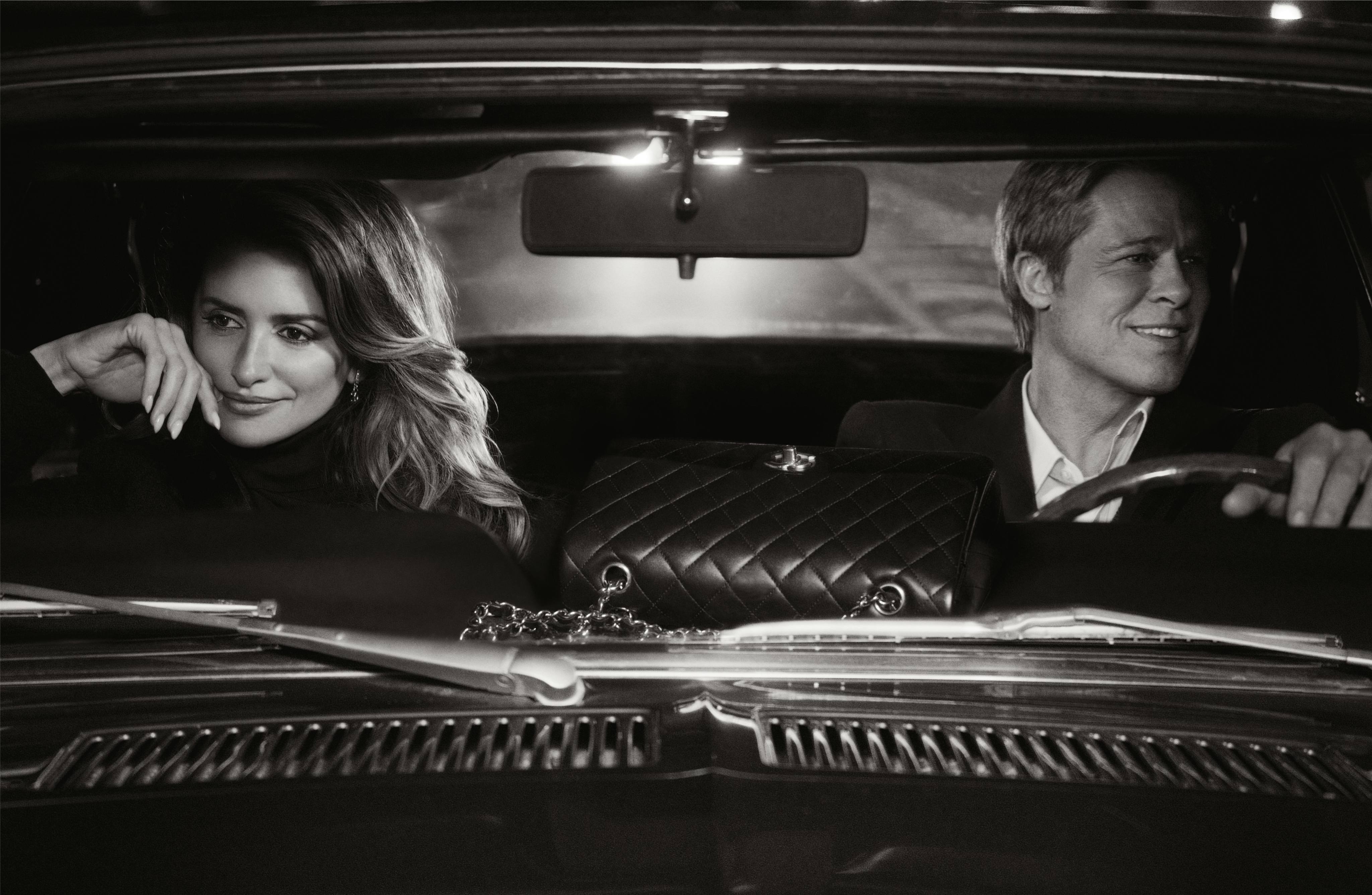 Penélope Cruz and Brad Pitt star in a Chanel campaign devoted to the label’s signature quilted handbag and inspired by the 1966 film A Man and a Woman. Photo: Inez & Vinoodh