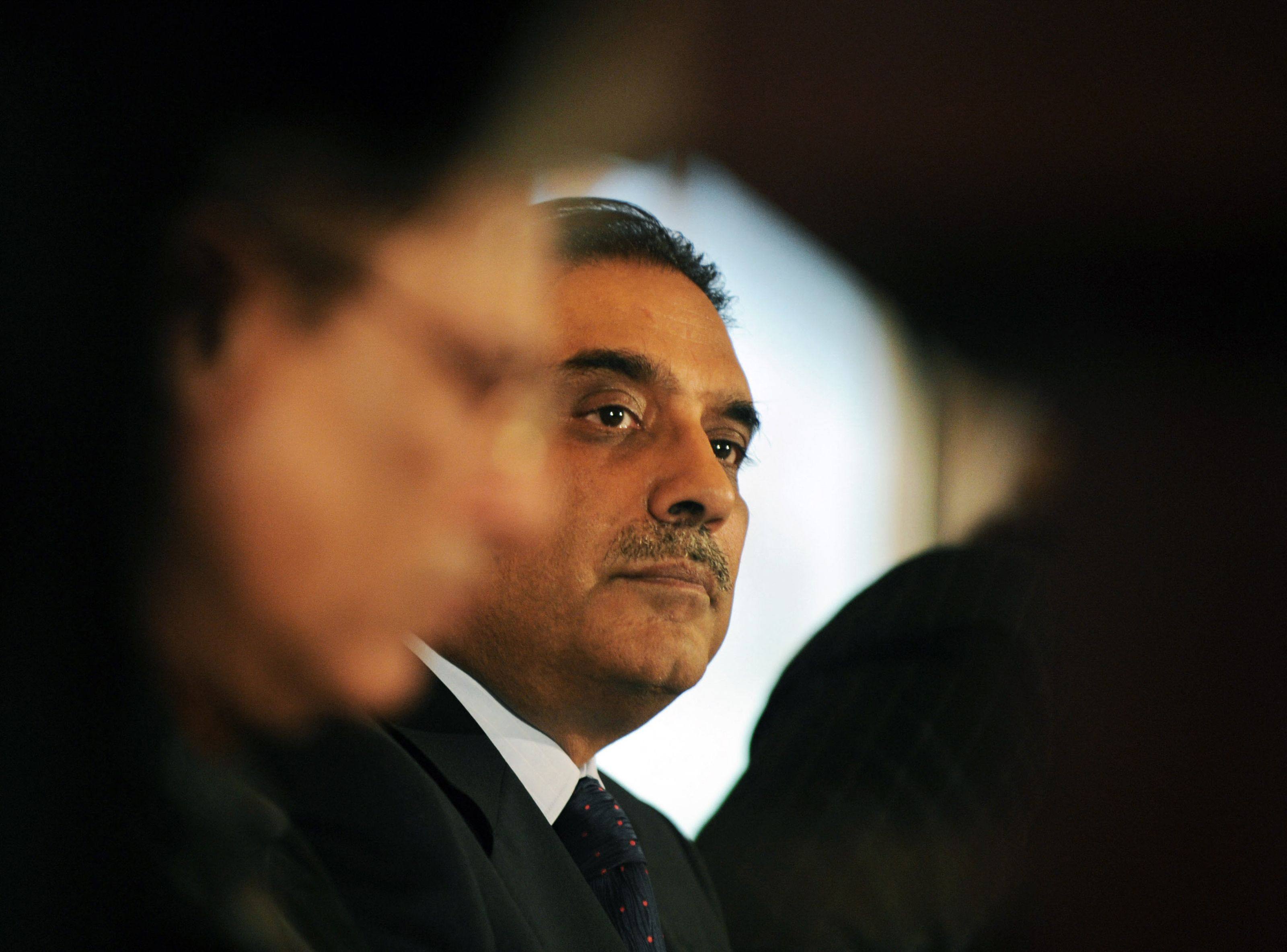 Asif Ali Zardari takes part in a ceremony of the launching of an Urdu newspaper in Islamabad on February 17, 2008. He is one of the most controversial political figures of the country who spent more than 10 years in jail before he first became president in 2008. Photo: AFP