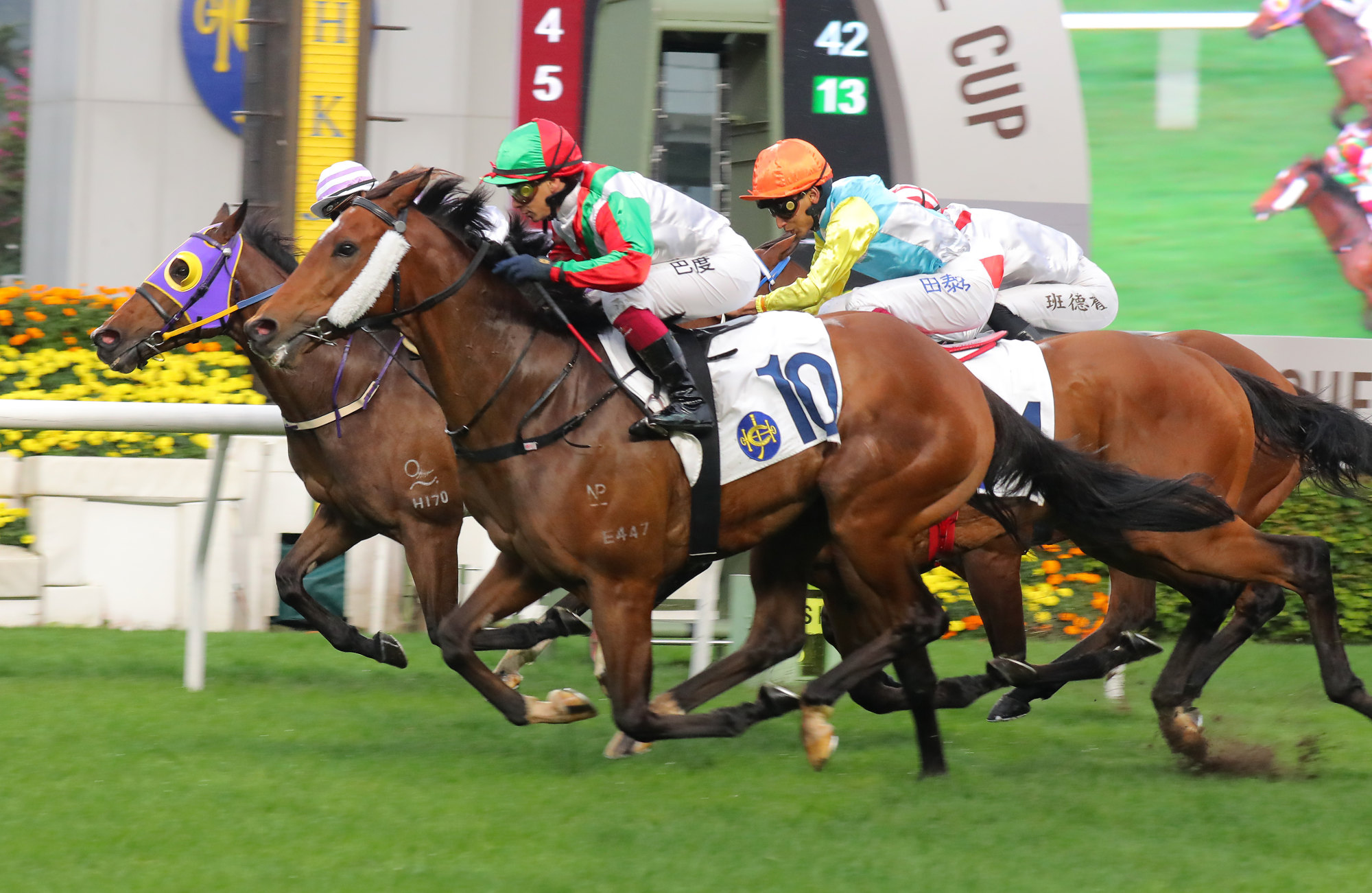 Solid Impact (outside) lunges late to win under Alexis Badel.