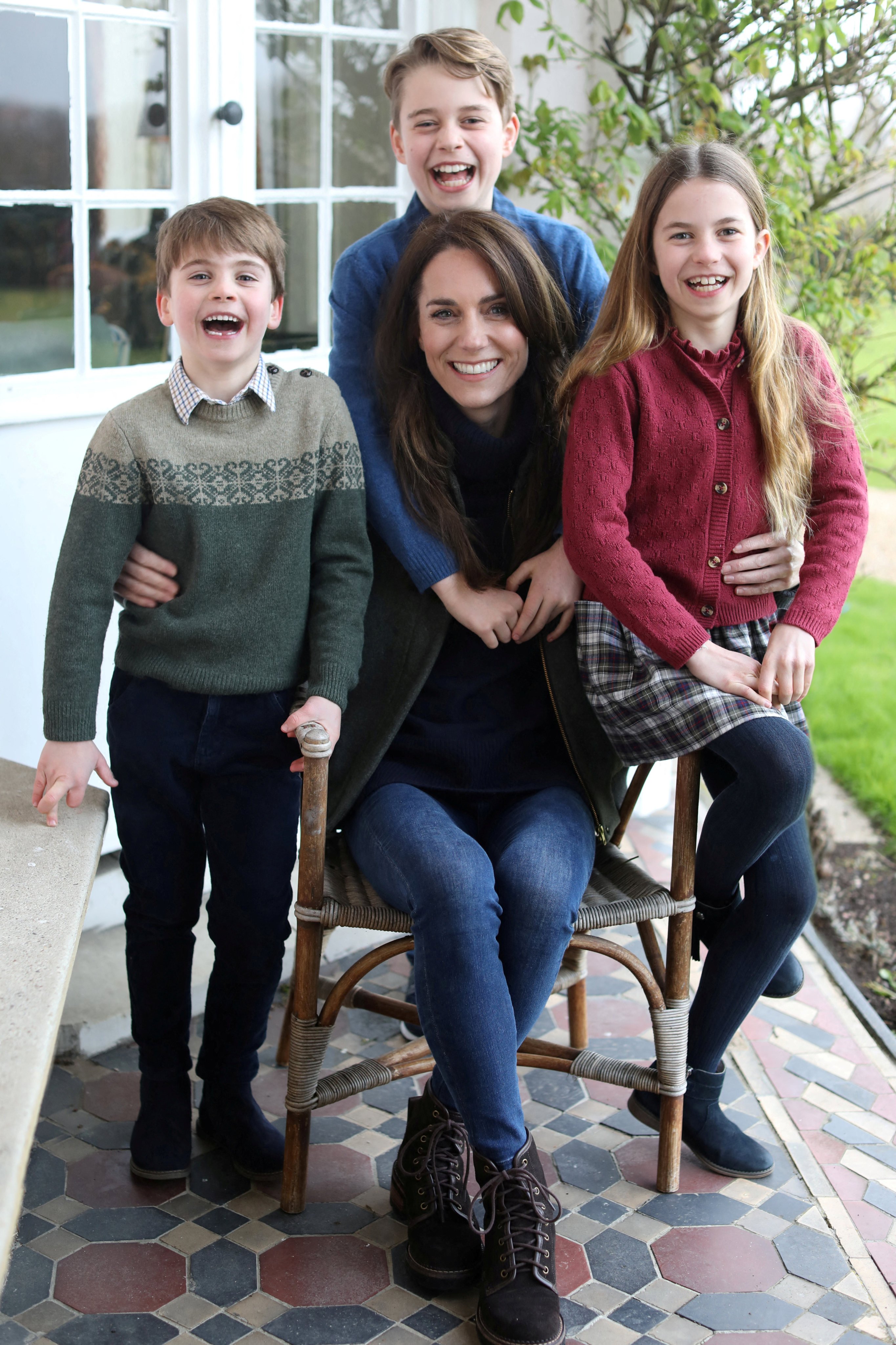Kensington palace issued this photograph of Kate and her three children on Sunday. Photo: Prince of Wales/Kensington Palace