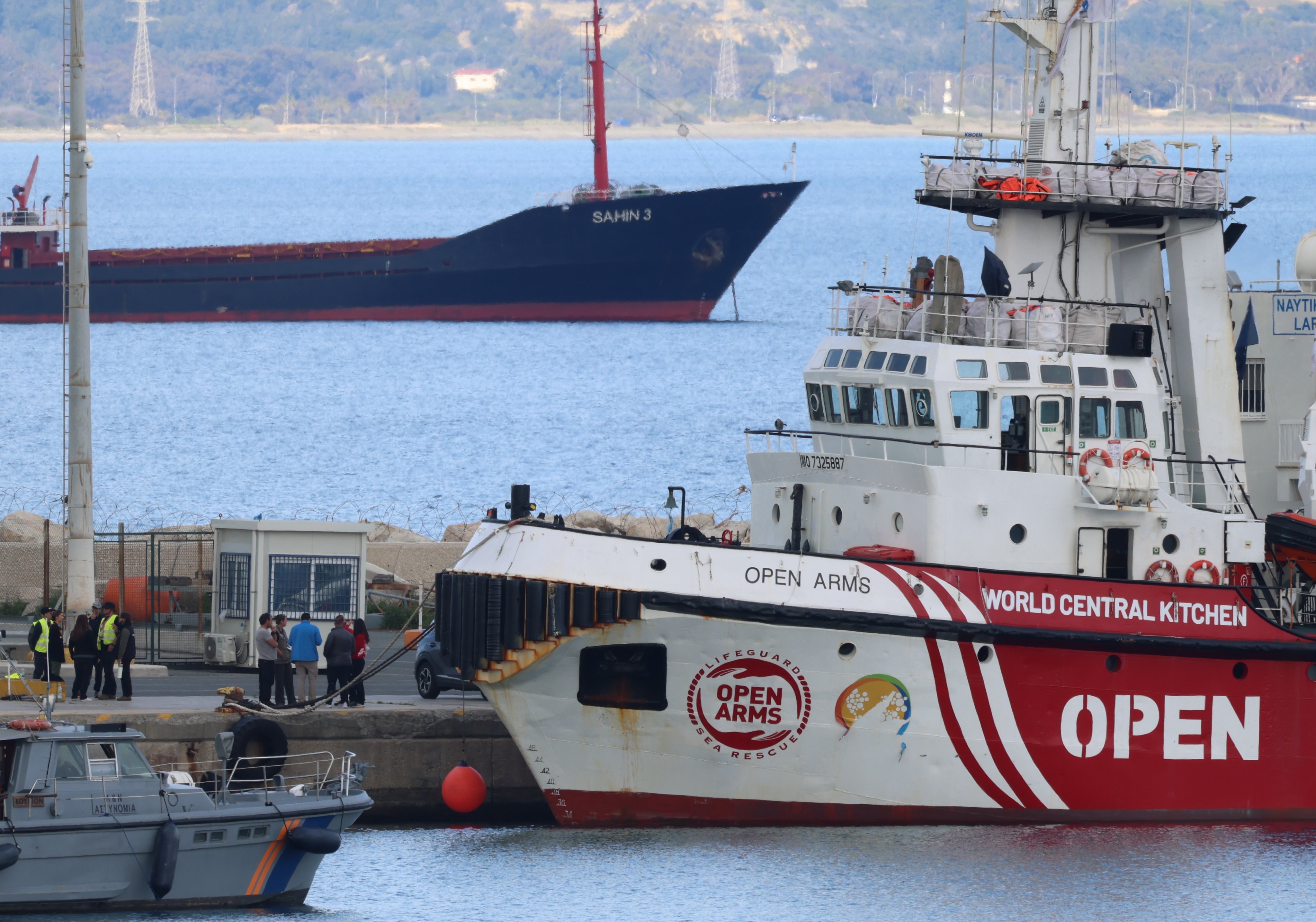 The Open Arms rescue boat in Cyprus on Sunday. Photo: EPA-EFE