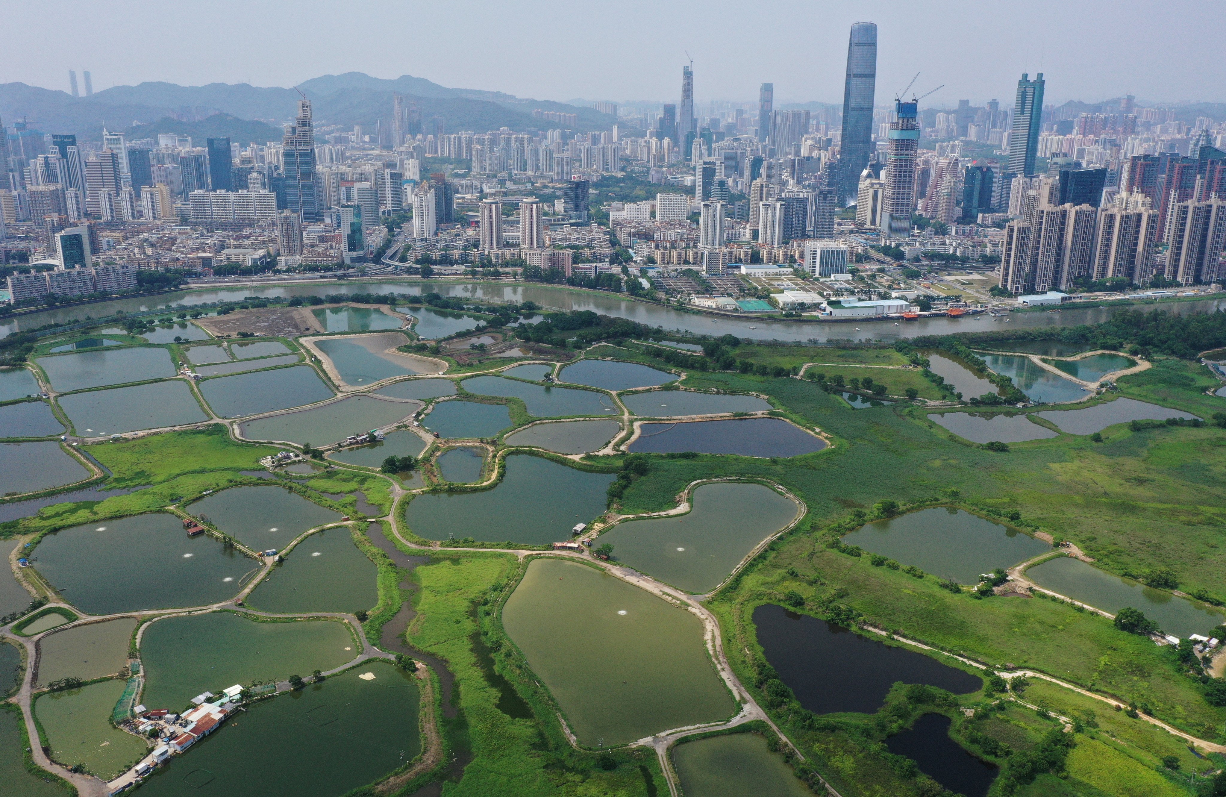 A view of part of the future site of the Northern Metropolis along the border between Hong Kong and Shenzhen. A number of universities have unveiled plans to set up facilities in the area. Photo: May Tse