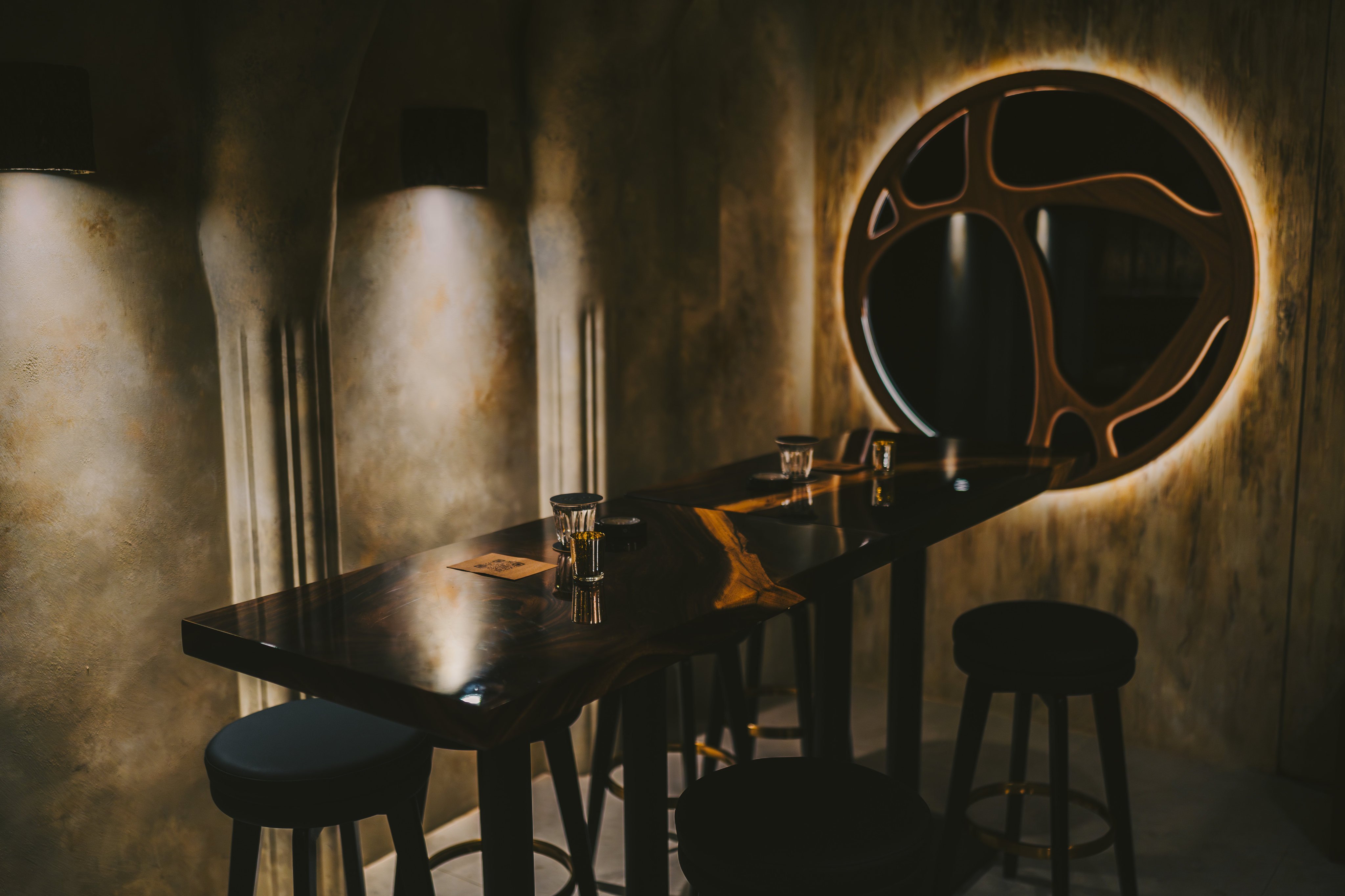 The atmospheric interior of Corsican Stars, a new hidden bar in Causeway Bay, Hong Kong. Once its soft opening phase ends, admission will be by invitation only. Seats are limited to 20, and the drinks have no name. Photo: Corsican Stars