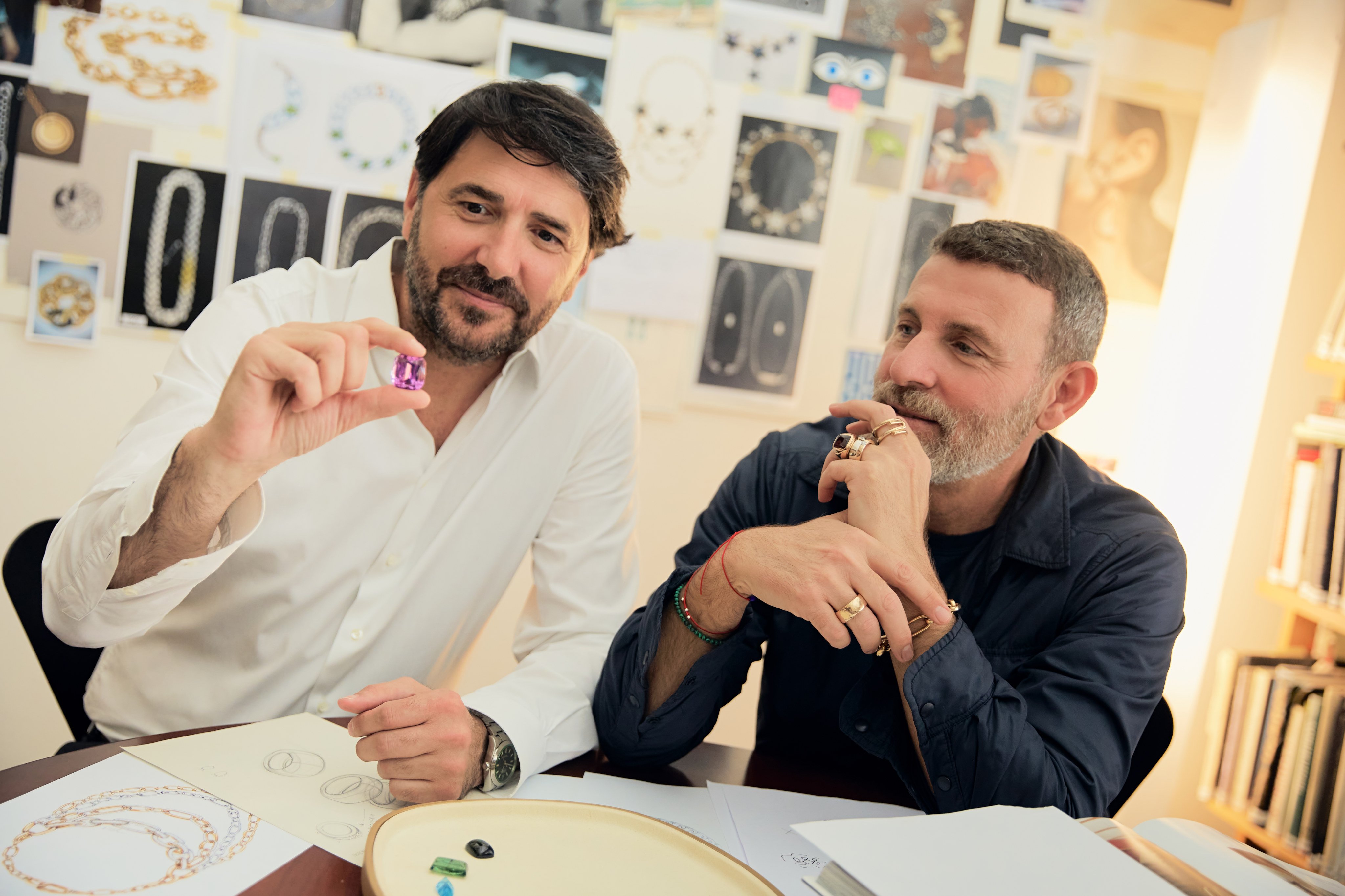 Pomellato’s gem master Stefano Cortecci (left) and creative director Vincenzo Castaldo. Photo: Handout