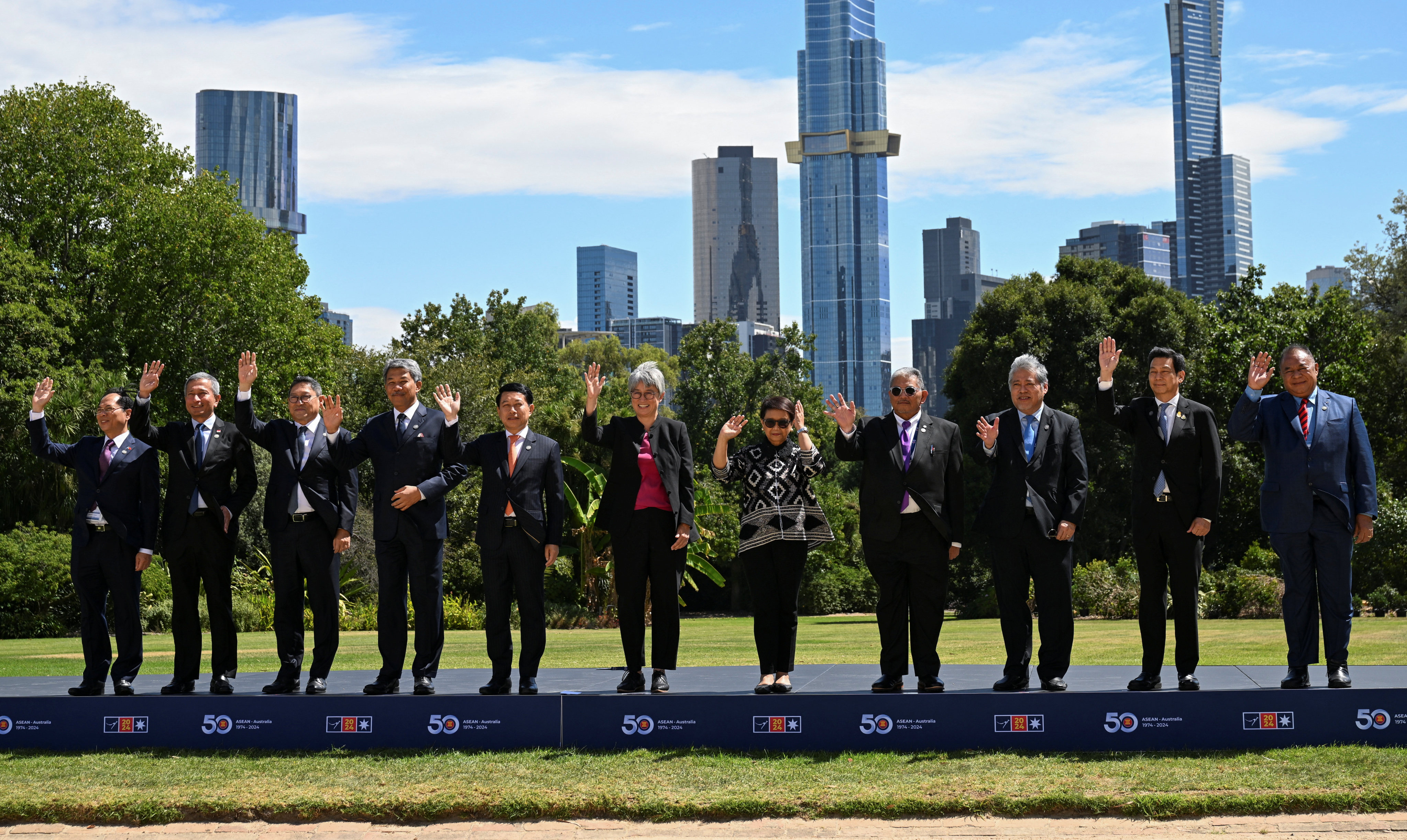 Leaders pose for family photo at Government House during the ASEAN-Australia Special Summit, in Melbourne, Australia, March 6, 2024. Photo: Reuters