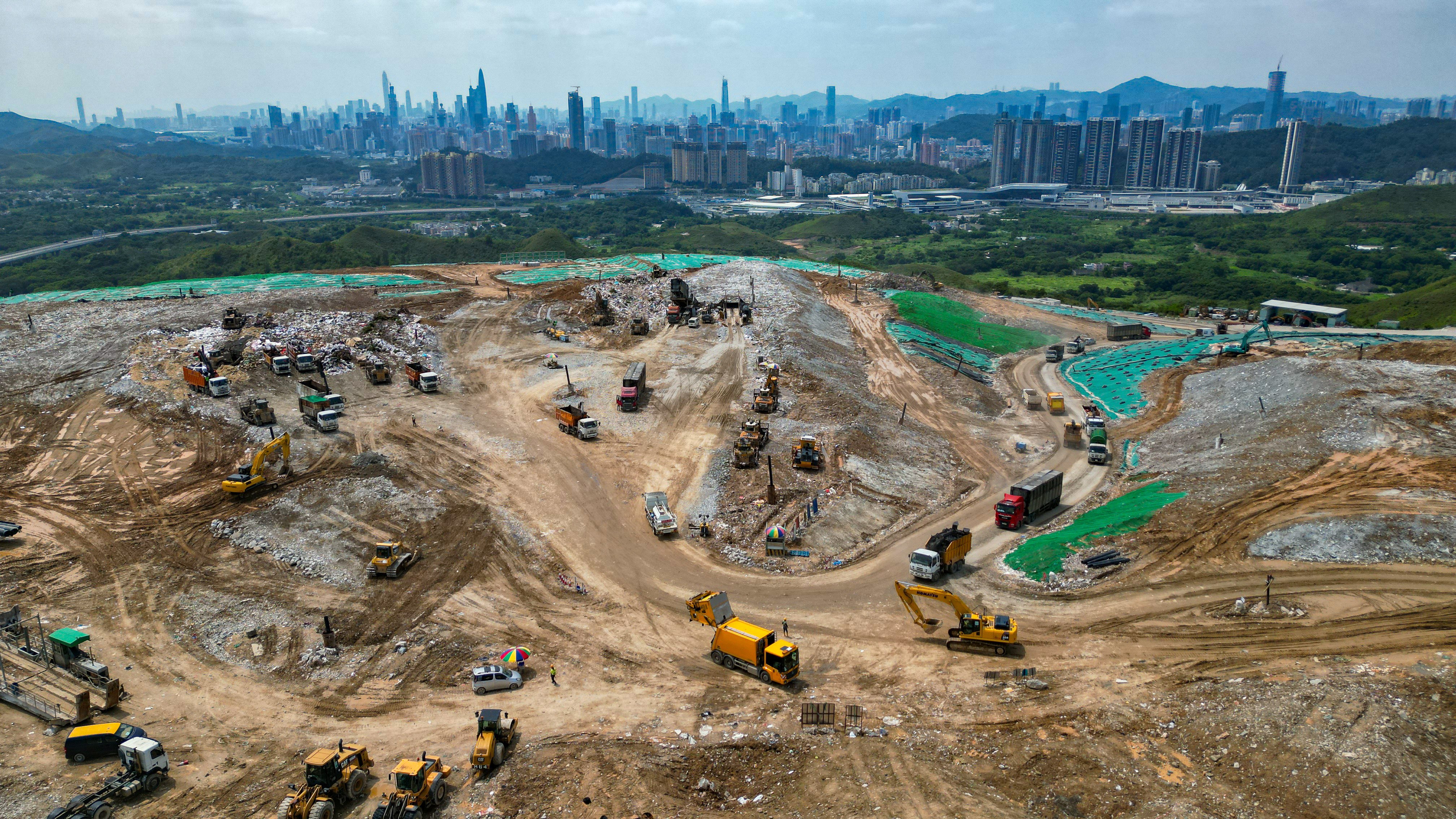 A view of North East New Territories Landfill, taken from Ta Kwu Ling, Hong Kong, on September 2, 2022. Photo: Felix Wong