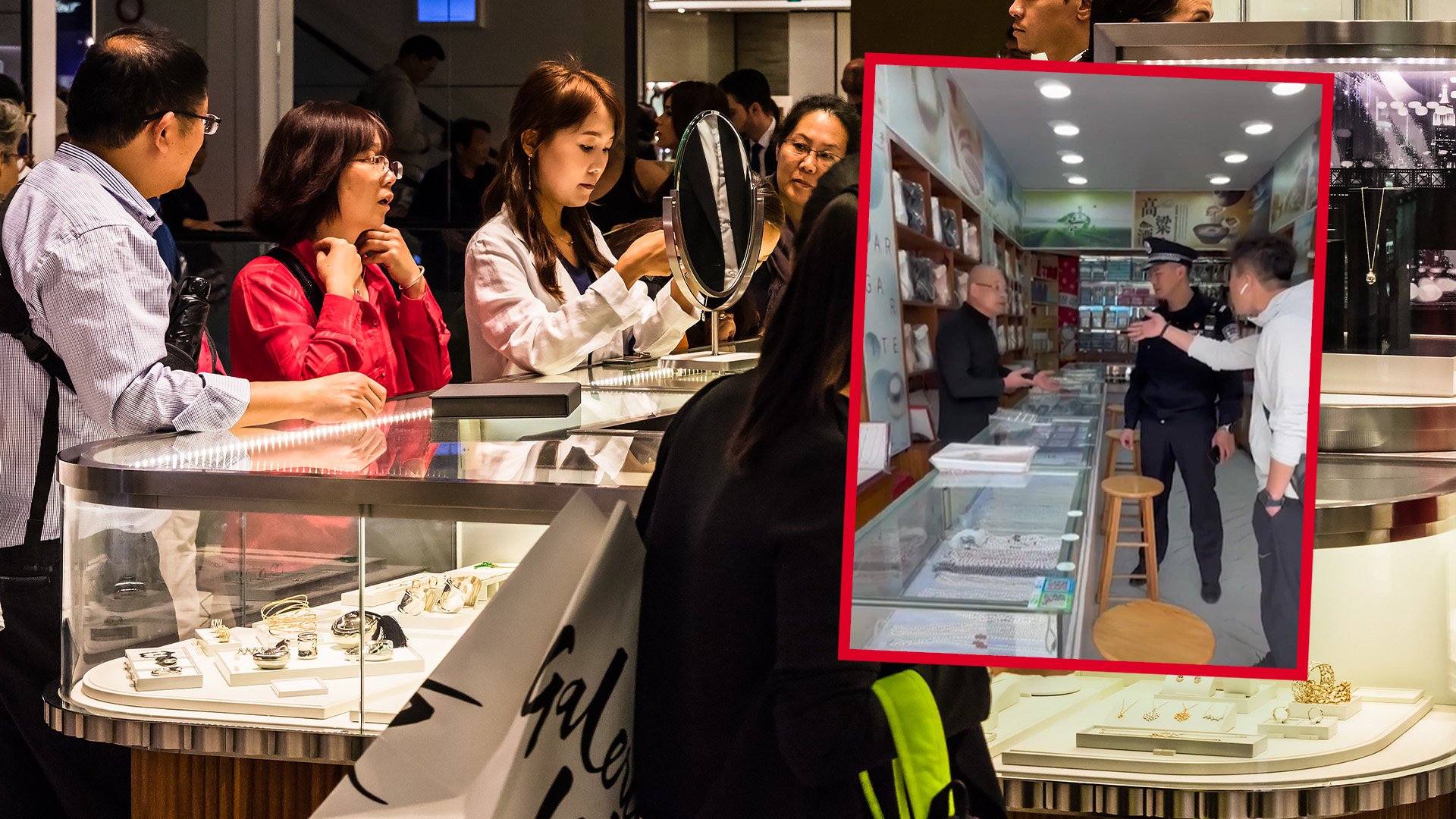 A woman tourist in China who was mocked by a shop owner because she asked what his prices were but did not buy anything, called in the police who ordered the temporary closure of the business. Photo: SCMP composite/Shutterstock/Douyin