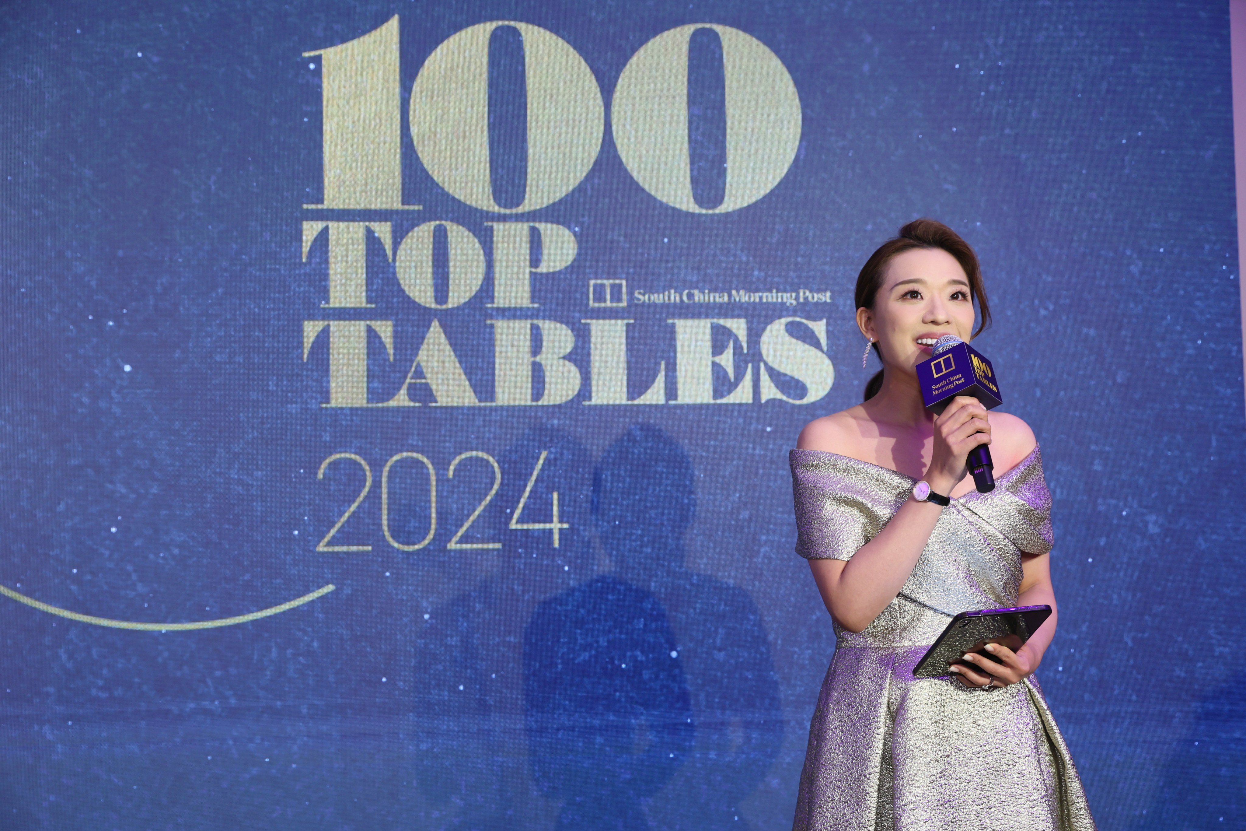 Patrizia Yeung acted as emcee at 100 Top Tables 2024, the South China Morning Post’s annual fine dining guide and awards ceremony, which took place at The Peninsula Hong Kong on Monday, March 11. Photo: The Mark Studio and Kong Yat-pang. Photo: Kong Yat-pang