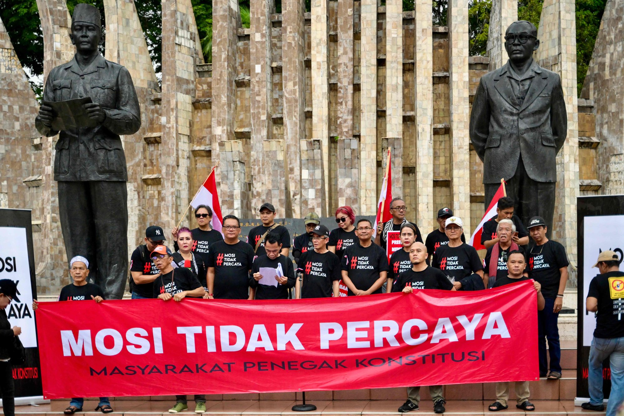 Activists gather in Jakarta on March 6 to demand the rejection of results of the Indonesian election. Photo: AFP