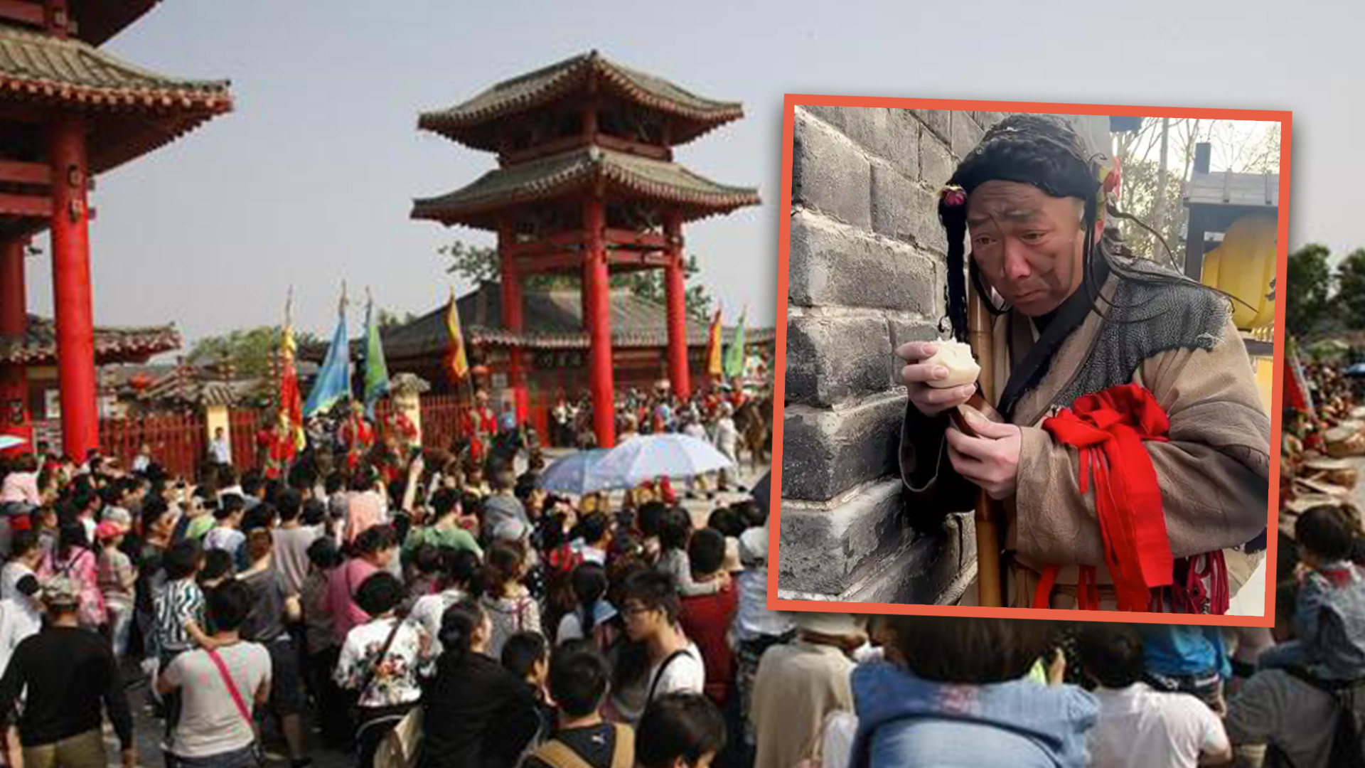 An actor employed to pretend he is a beggar at a historical theme park in China has honed his skills so much that visitors think he is the real thing. Photo: SCMP composite/Sina/Baidu
