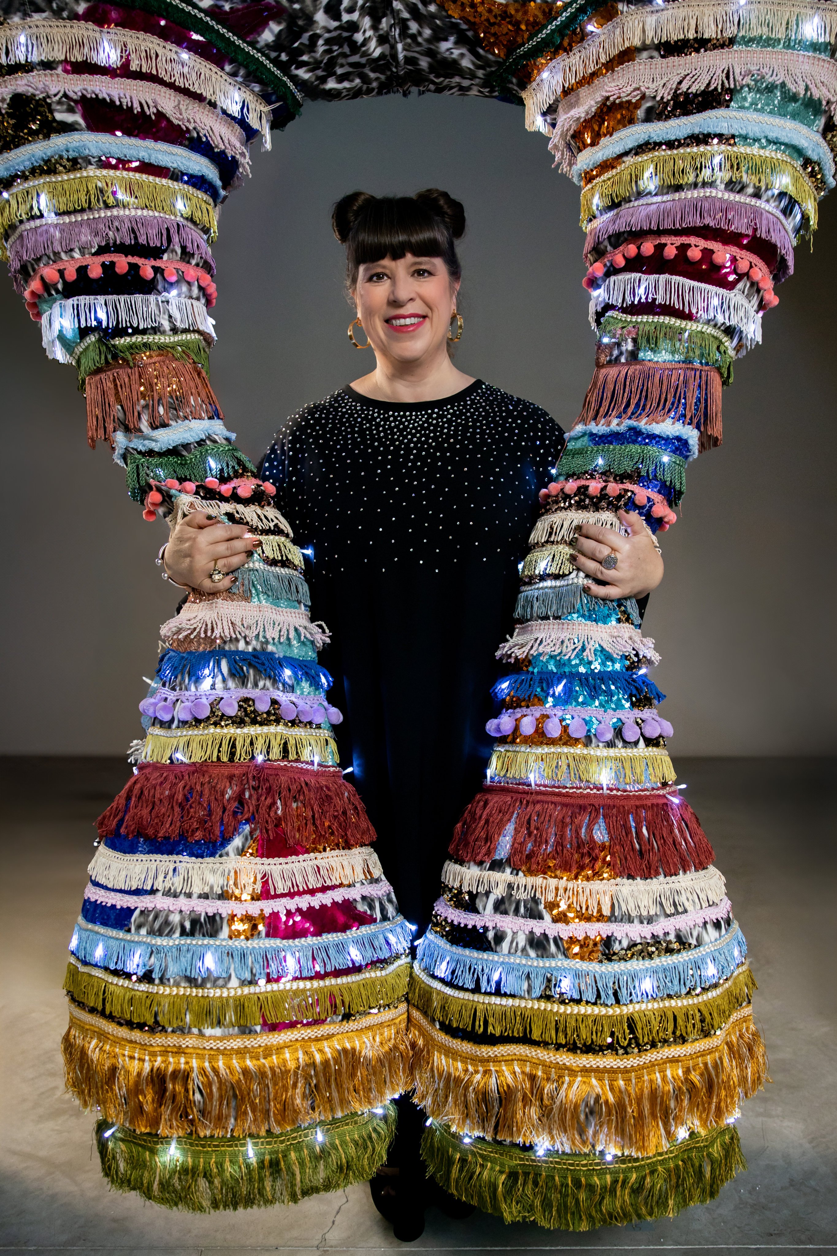 Joana Vasconcelos with her piece Valkyrie Seondeok, which features in her first Hong Kong exhibition, ArtisTree Selects: Enchanted Forest The Portuguese artist reveals what inspired the show. Photo: Pedro Jafuno