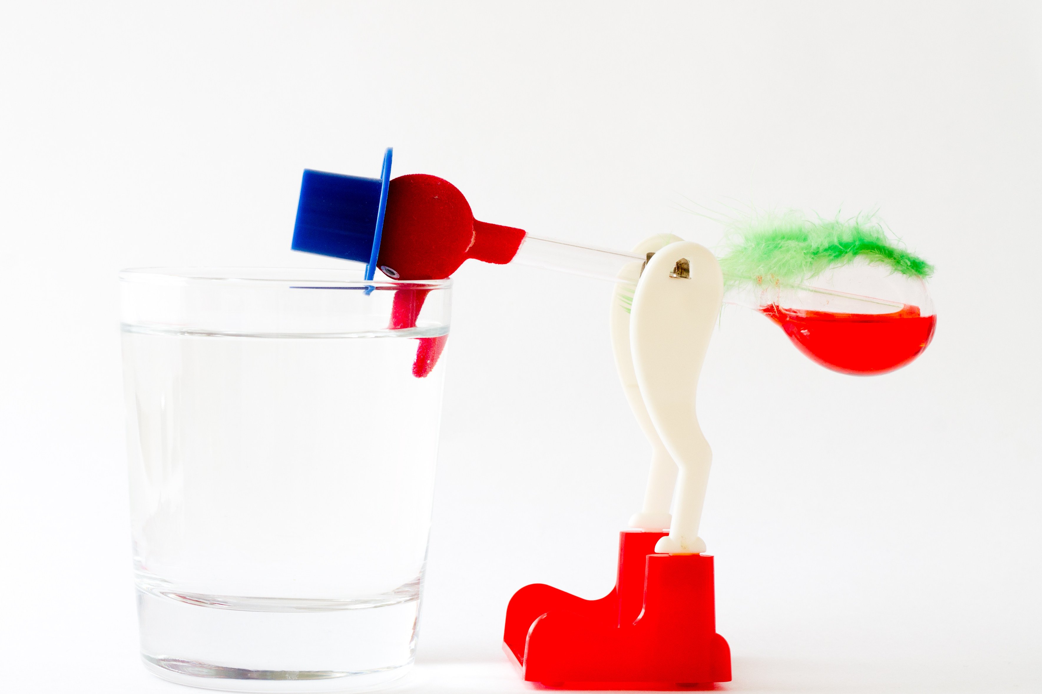 The classic scientific toy with a top hat that continuously dips into a glass of water using simple thermodynamics is leading researchers towards a new source of renewable energy. Photo: Shutterstock Images