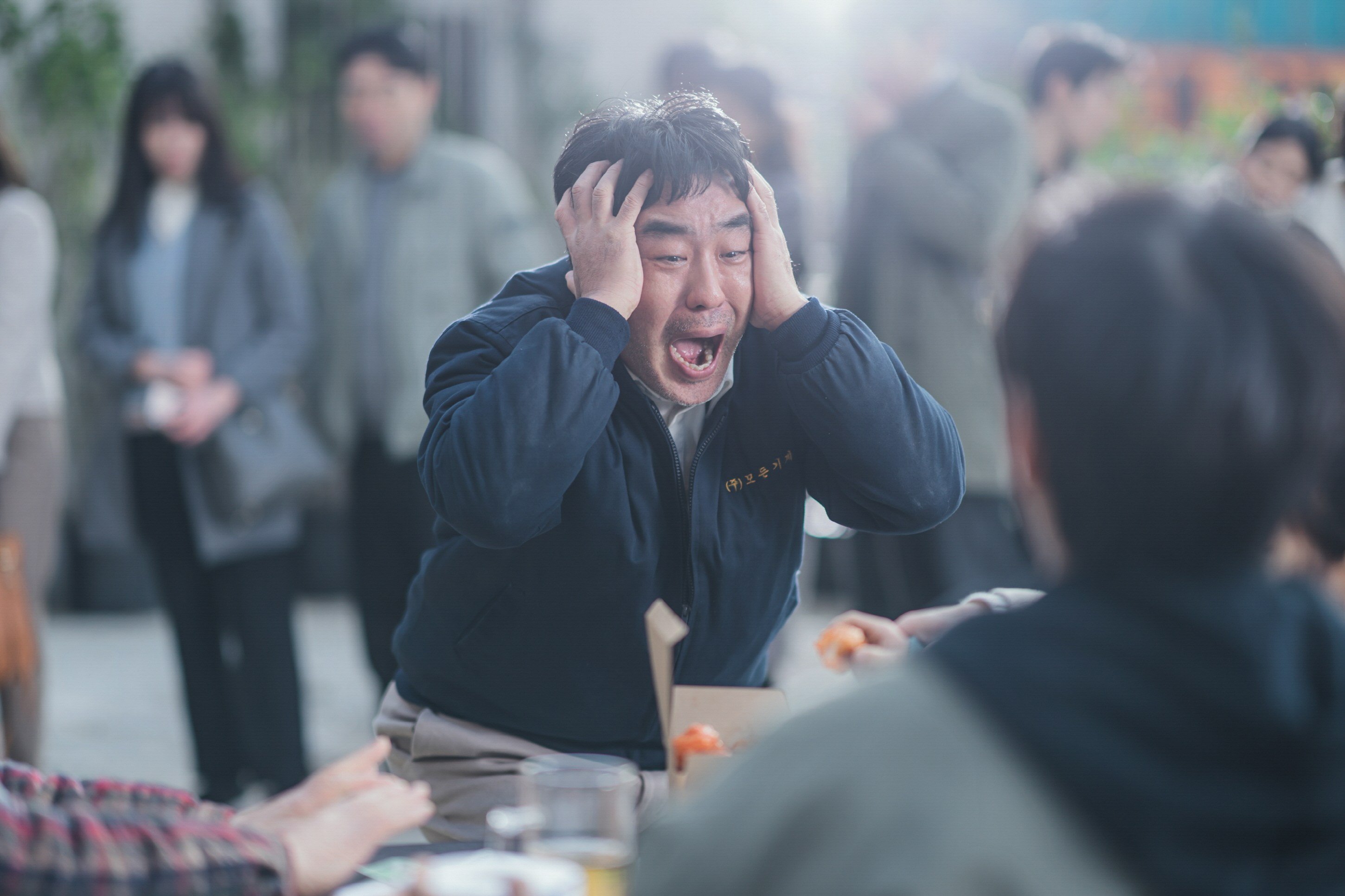 Ryu Seung-ryong as Choi Sun-man in a still from Chicken Nugget. Photo: Garage Lab/Netflix
