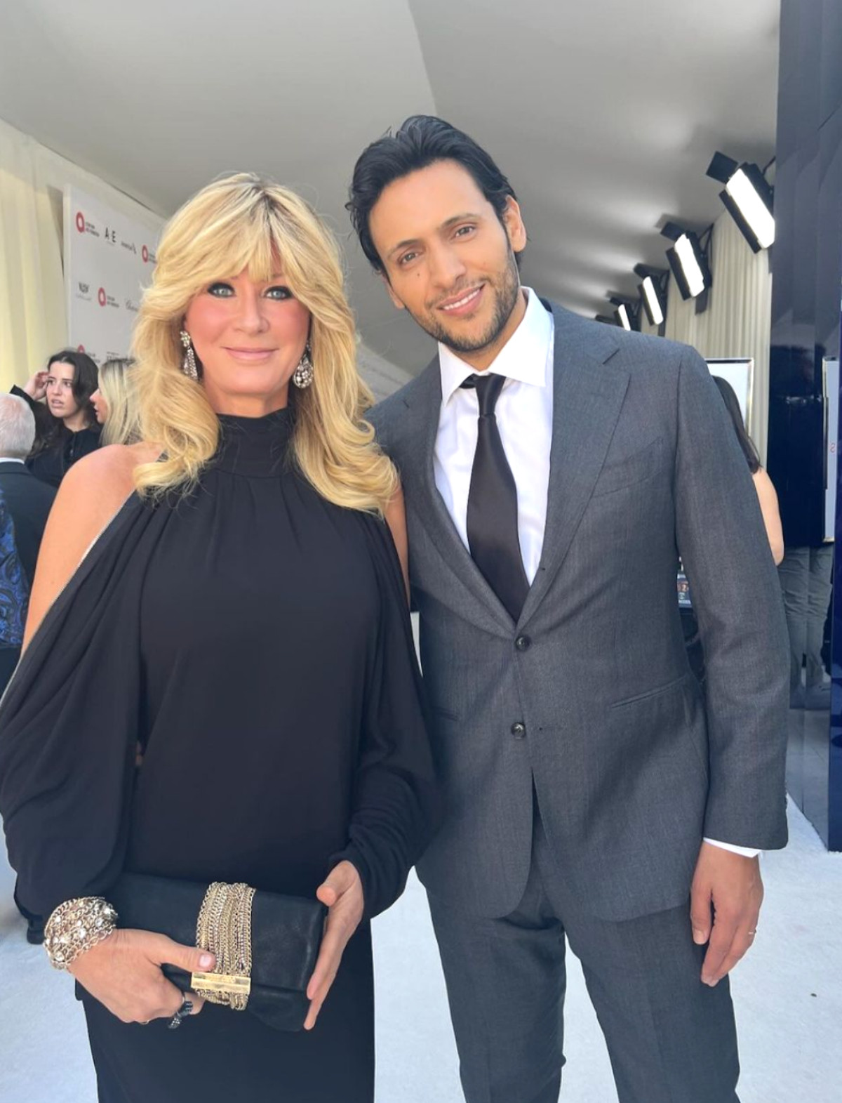 TV chef Sandra Lee and her partner Ben Youcef attended a handful of Oscars parties together last week. Photo: @sandraleeonline/Instagram 