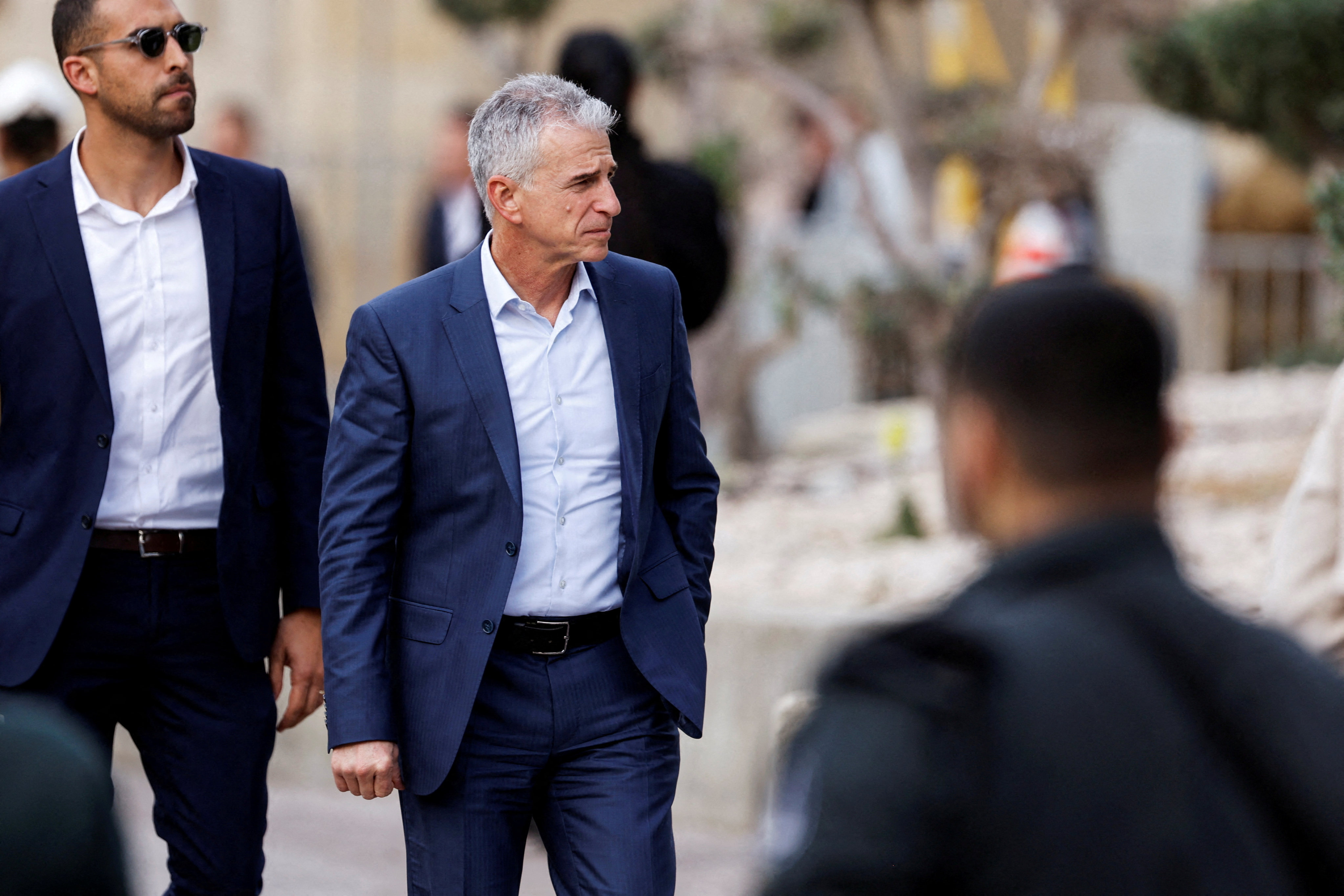 David Barnea, head of Mossad, attends an honour guard ceremony for Israel’s incoming military chief Herzi Halevi at Israel’s Defence Ministry in Tel Aviv on January 16, 2023. Photo: Reuters