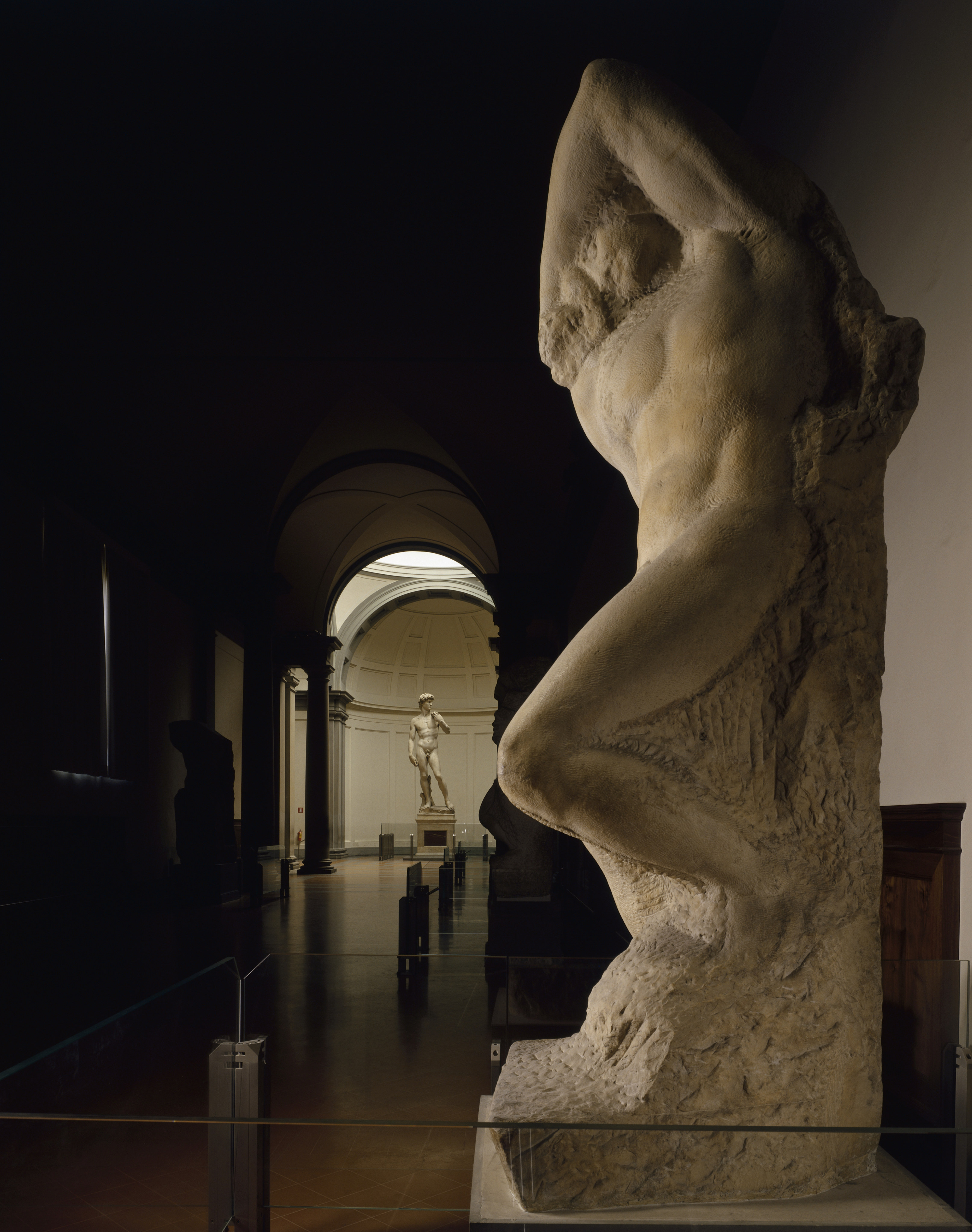 A statue on display in the Galleria dell’Accademia, Florence, Italy, home to Michelangelo’s David. Photo: Getty Images