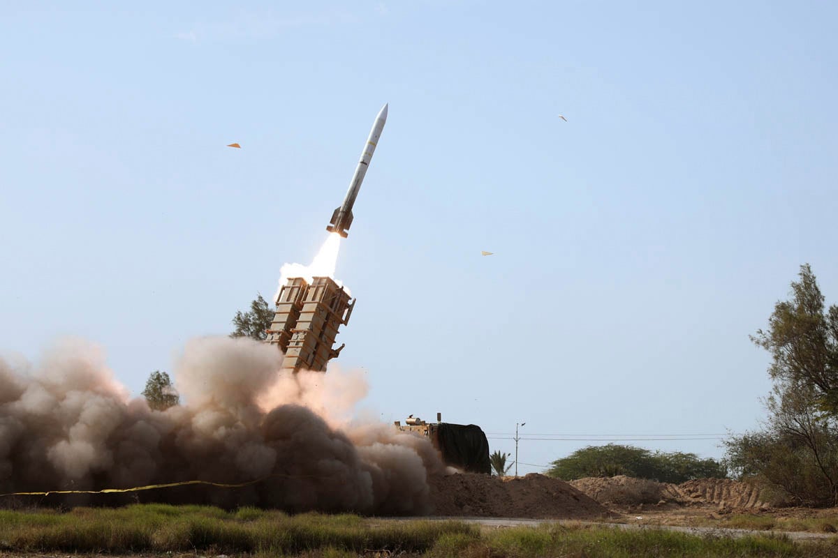 A missile is launched during a military drill in southern Iran. Photo: Iranian Army via AP