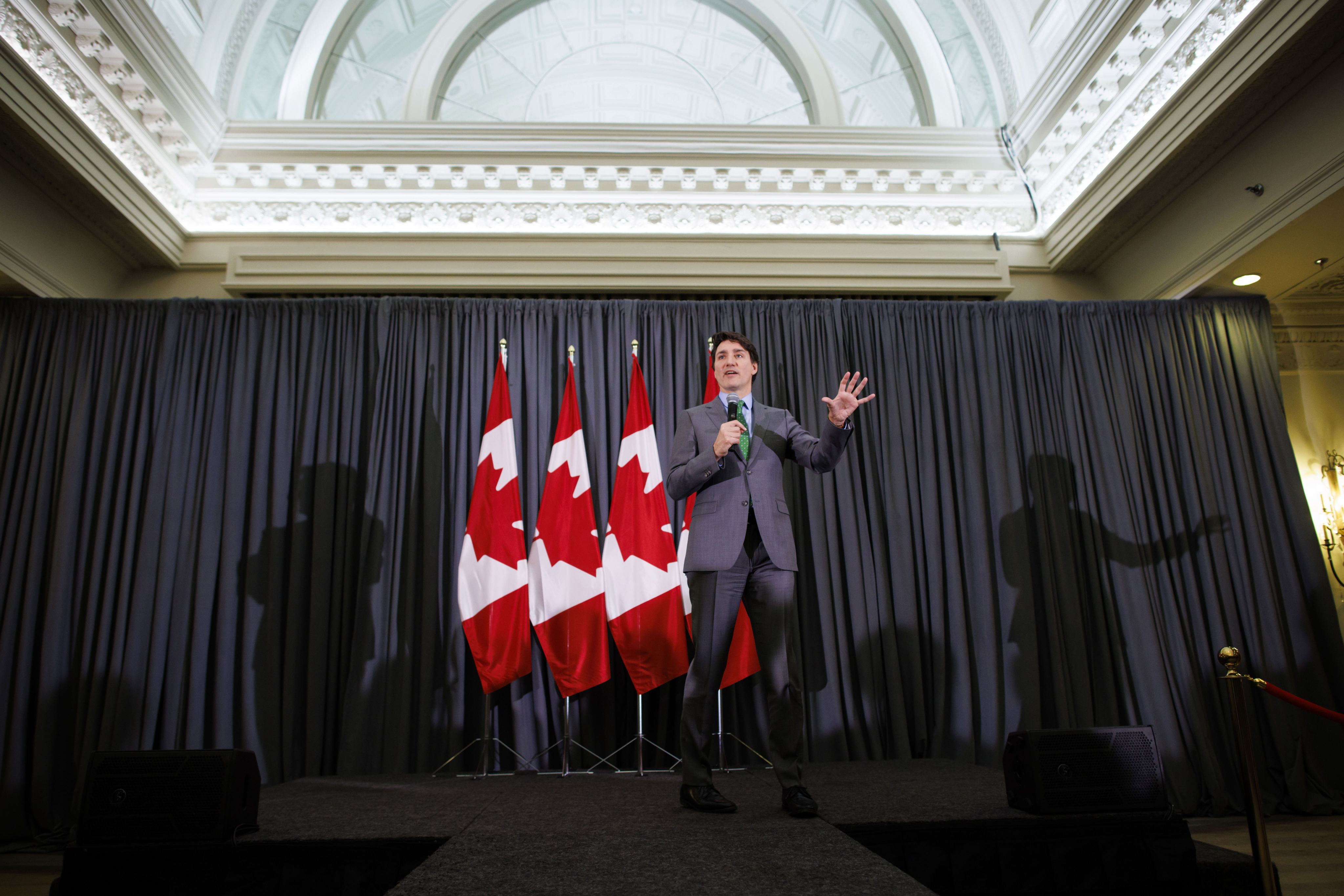 Canadian Prime Minister Justin Trudeau speaks during a fundraising event in Toronto on March 15. Photo: Zuma Press/dpa