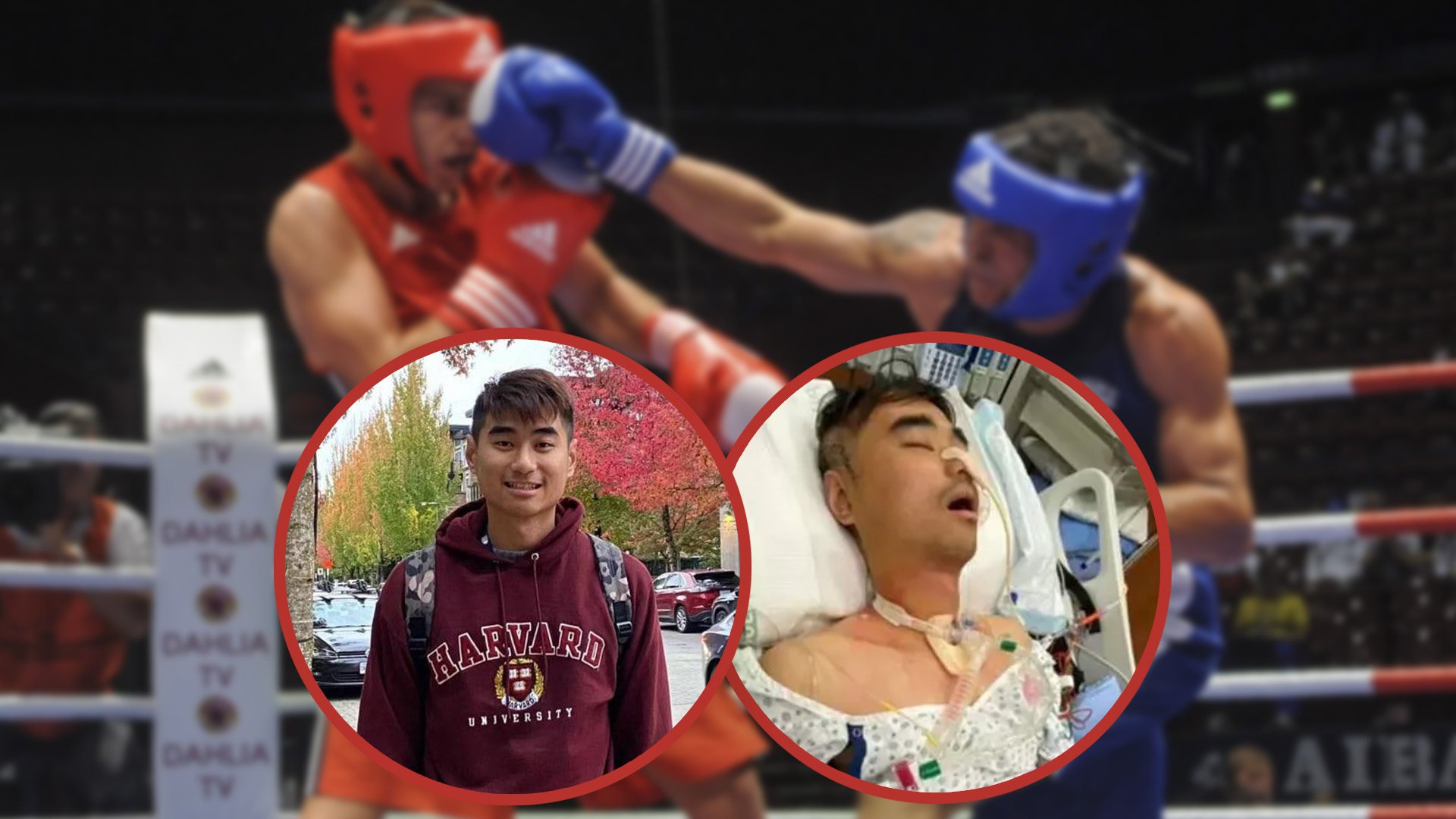 A young man from China pursuing a doctorate degree at a Canadian university suffered a brain damage after a kickboxing match. Photo: SCMP composite/Shutterstock/GoFundMe