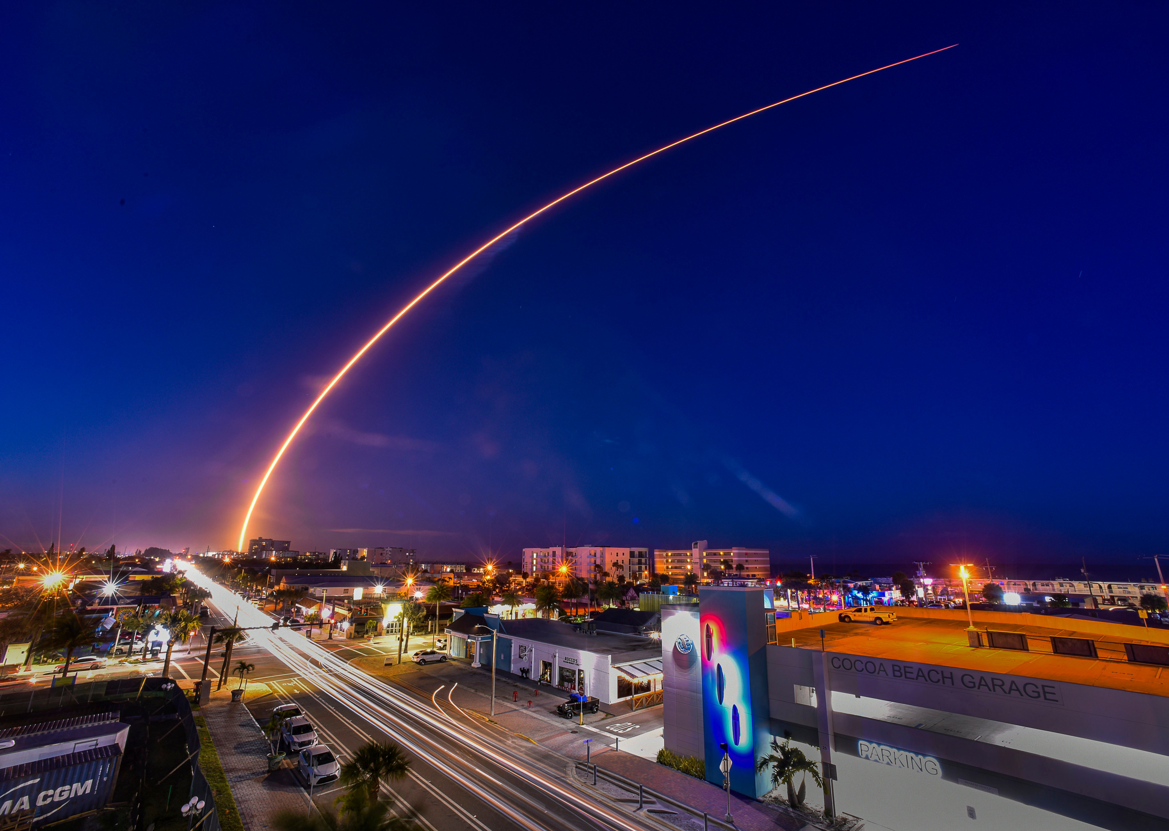 A SpaceX Falcon 9 rocket carrying Starlink satellites blasts off from Launch Complex 40 at Cape Canaveral Space Force Station on March 4. Photo: Florida Today via AP