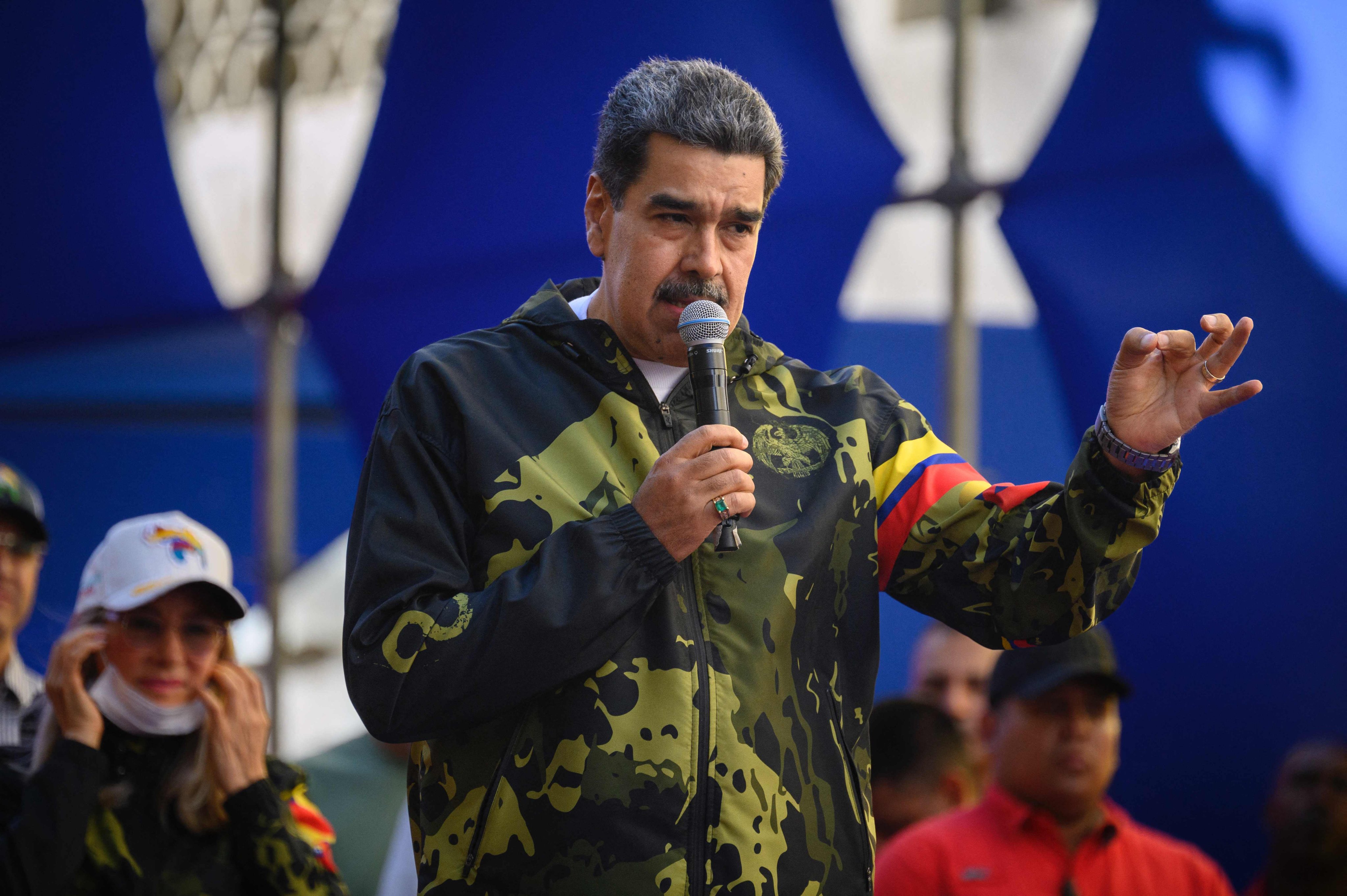 Venezuelan President Nicolas Maduro speaks to supporters during a rally in Caracas in January. Photo: AFP