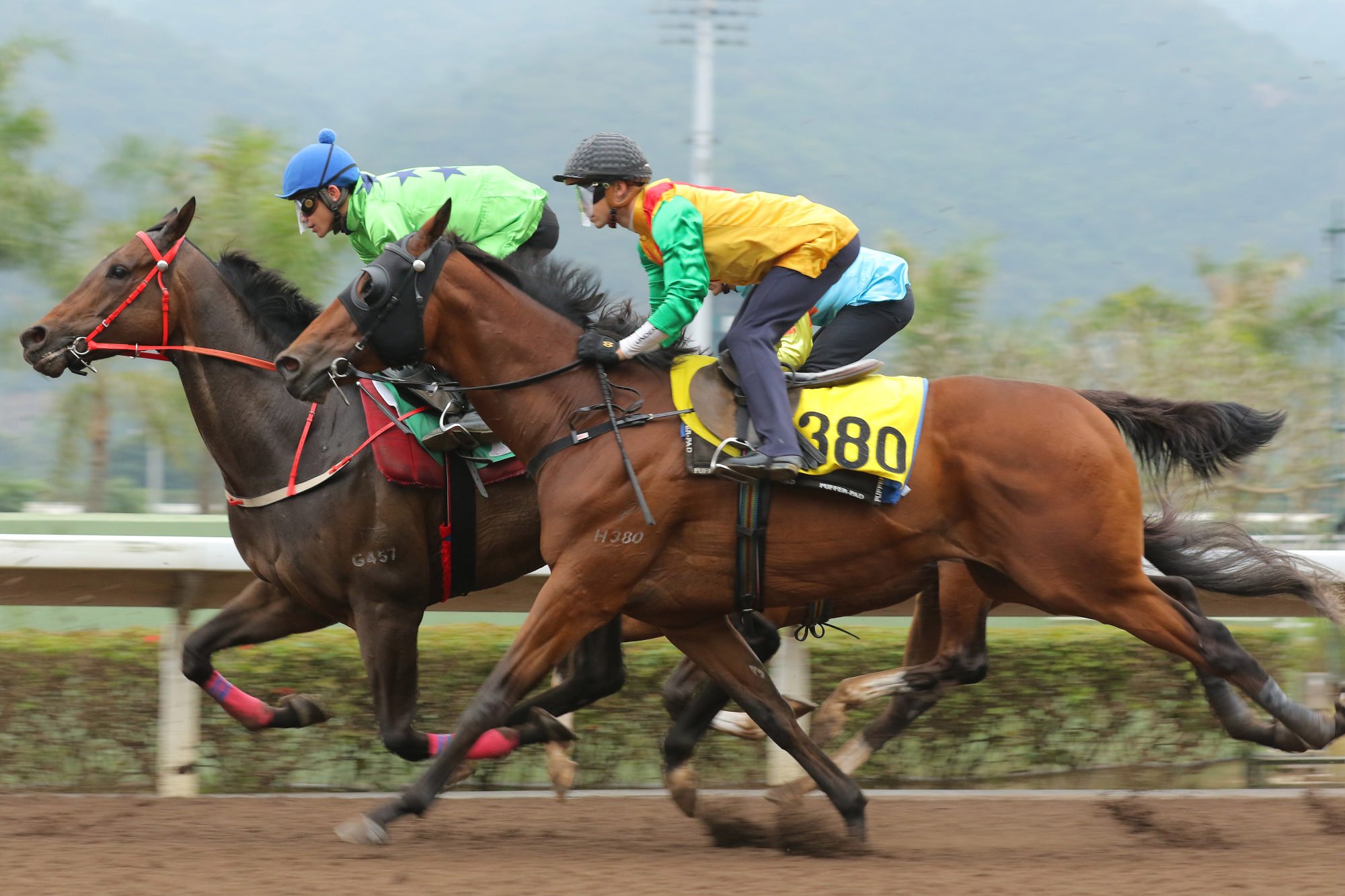 Speed Dragon (outside) trials under Lyle Hewitson at Sha Tin.