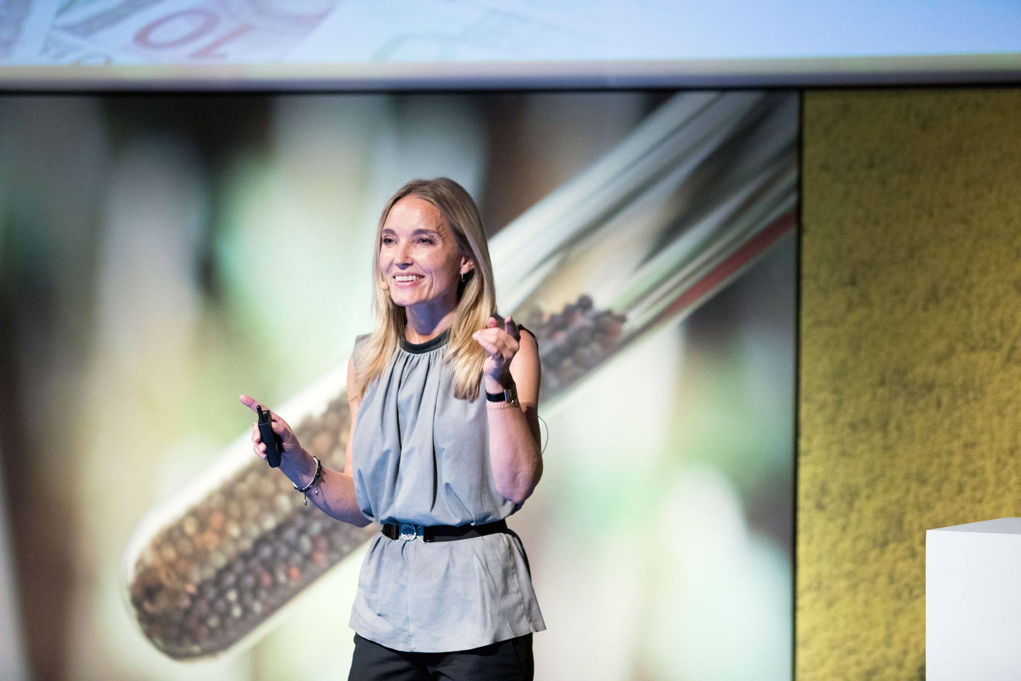 Malene Rydahl speaks in Paris on wellbeing and performance. The author of Happy As a Dane: 10 Secrets of the Happiest People in the World shares 10 secrets to happiness from her country, Denmark, regularly ranked among the most happy places in the world. Photo: Malene Rydahl