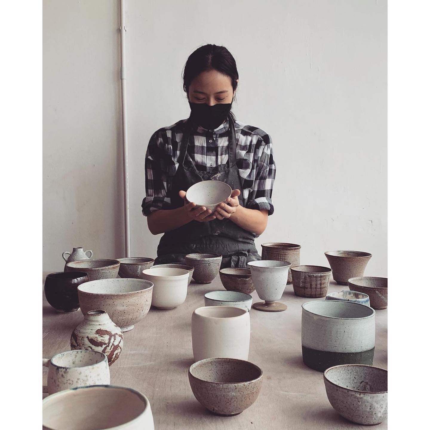 Karena Lam with some of her pots. Photo: Facebook/@ Karena Lam
