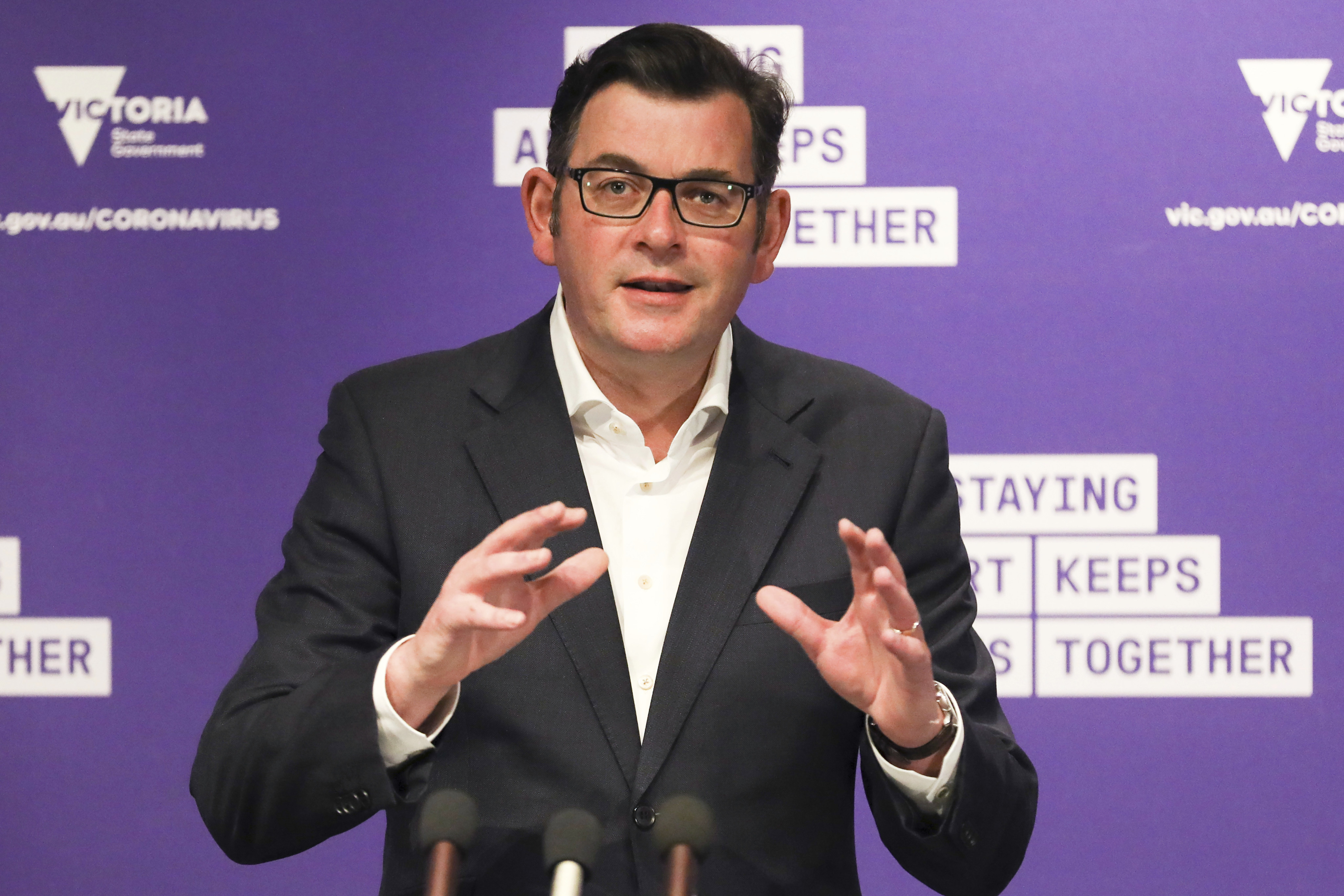The auditor’s report said then-premier Dan Andrews overstated the cost of hosting the Commonwealth Games when he announced Victoria’s withdrawal last July. Photo: AP 