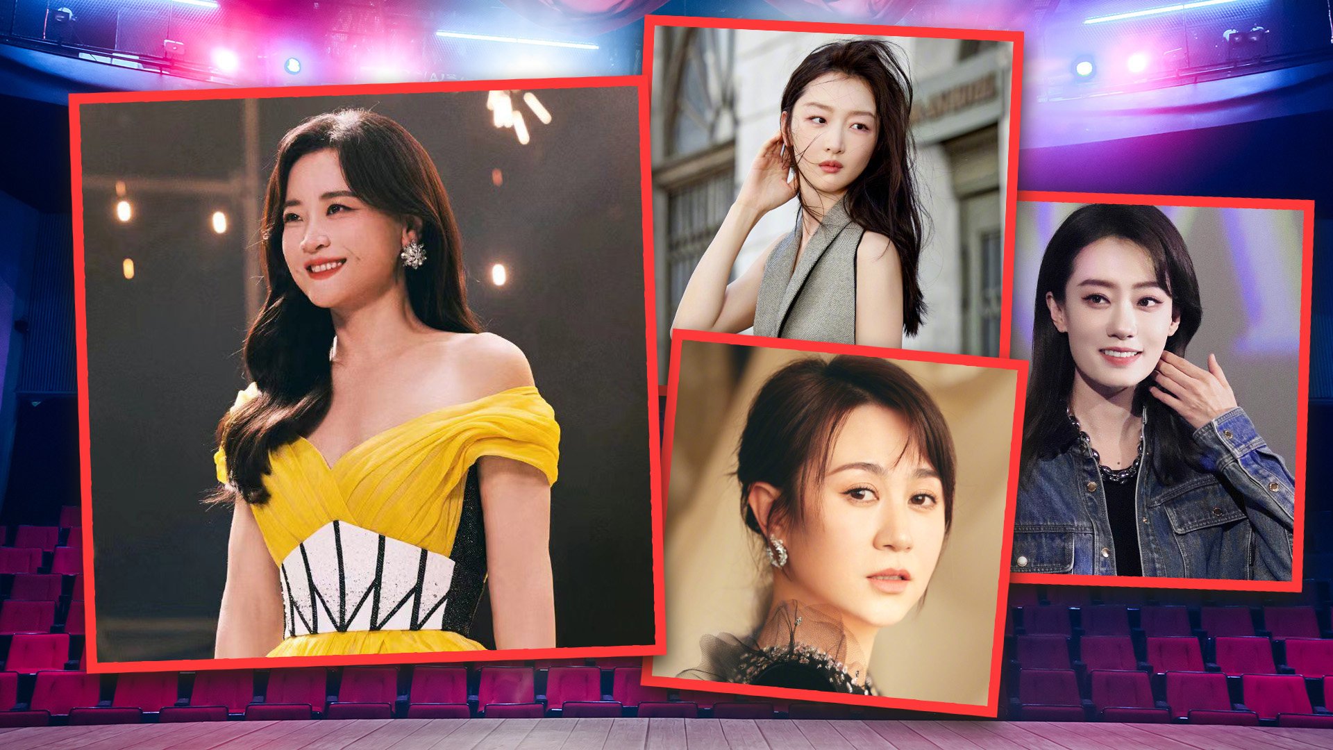Actress-director, Jia Ling, far-left, has become the fourth female star in China to gross over US$1.4 billion at the box office in mainland film history after Zhou Dongyu, top middle, Zhang Xiaofei, far-right, and Ma Li, bottom middle. Photo: SCMP composite/Weibo