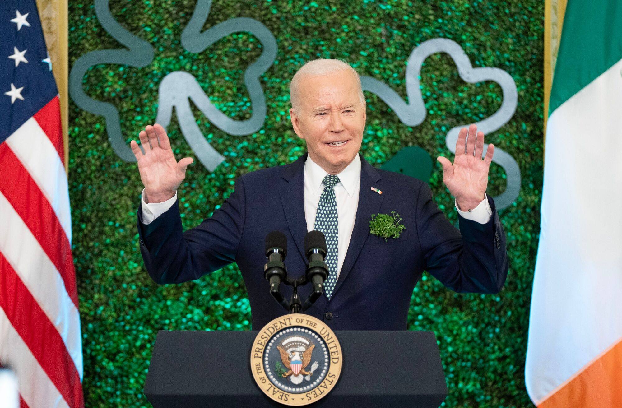 US President Joe Biden during a brunch in the East Room of the White House in Washington, DC, US, March 17, 2024. Photo: Bloomberg