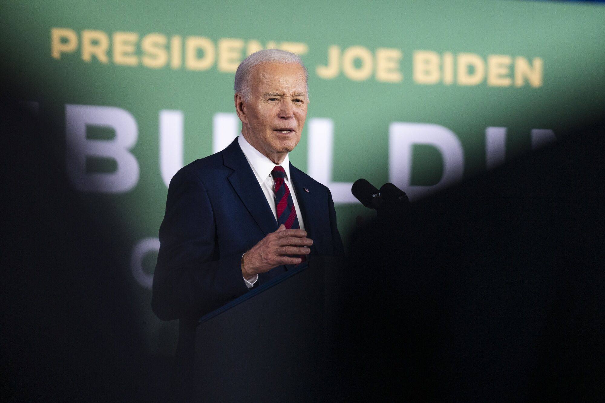 US President Joe Biden, speaking in Milwaukee, Wisconsin, on March 13, has pledged to look into a petition from a group of unions asking his administration to review China’s subsidies for shipbuilders. Photo: Bloomberg