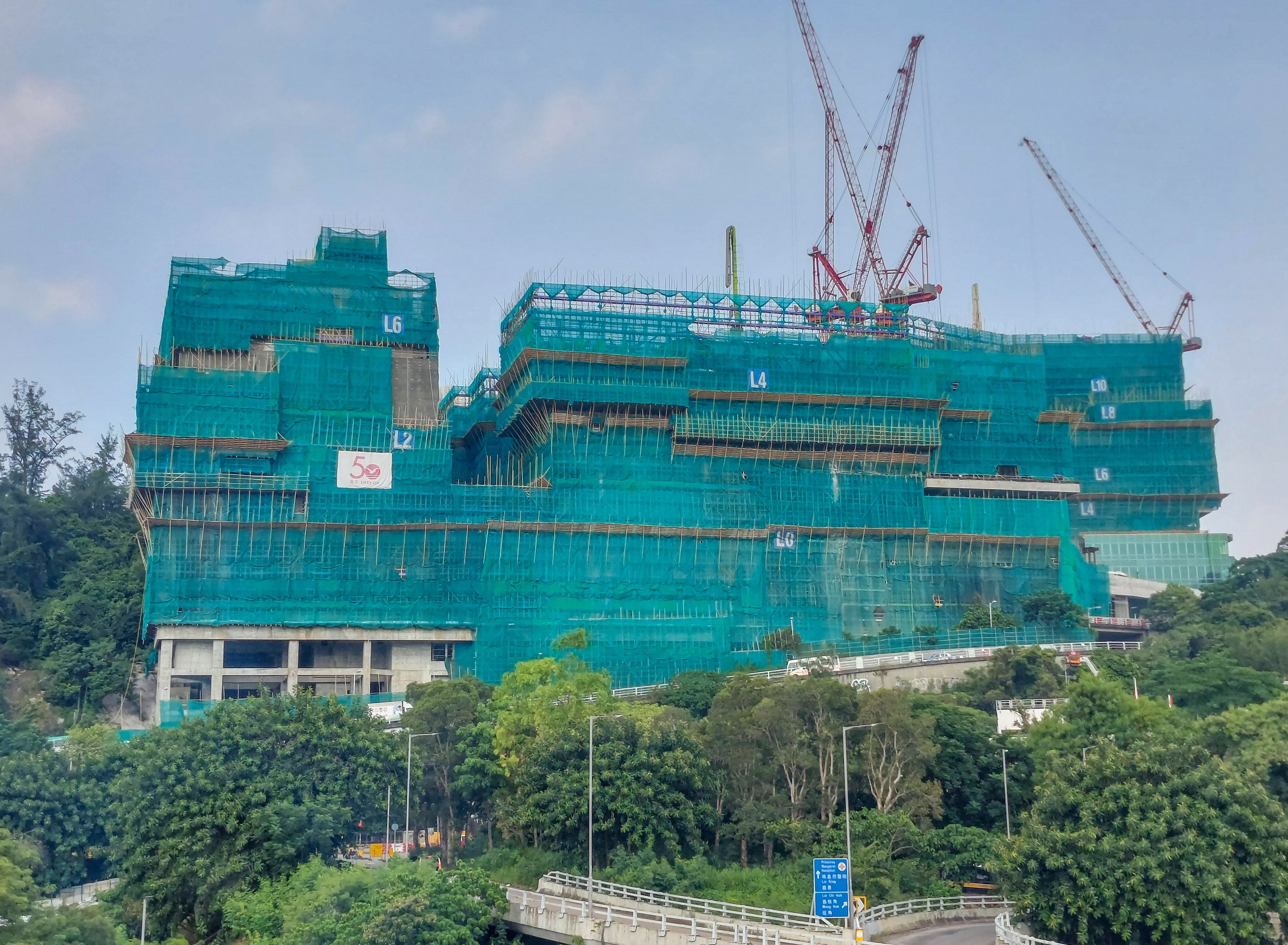 The Kwai Chung Hospital construction site in July 2023. The government has said it issued notices to the contractors to suspend the project. Photo: Handout