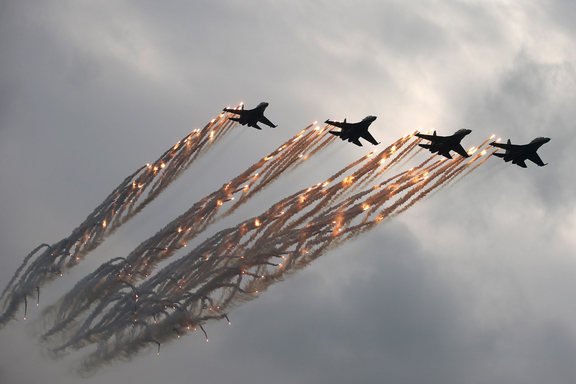 Russian Su-30MK2 fighter jets of the Vietnam People’s Air Force fly during the Vietnam International Defence Expo 2022 in Hanoi. Photo: EPA-EFE