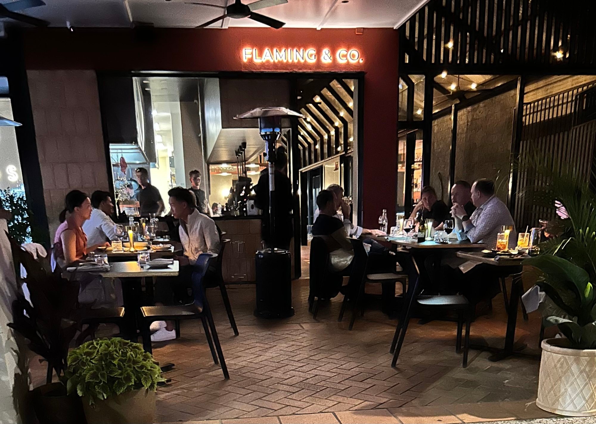 Flaming & Co., an upmarket grill restaurant in Brisbane, still has customers. Photo: Handout