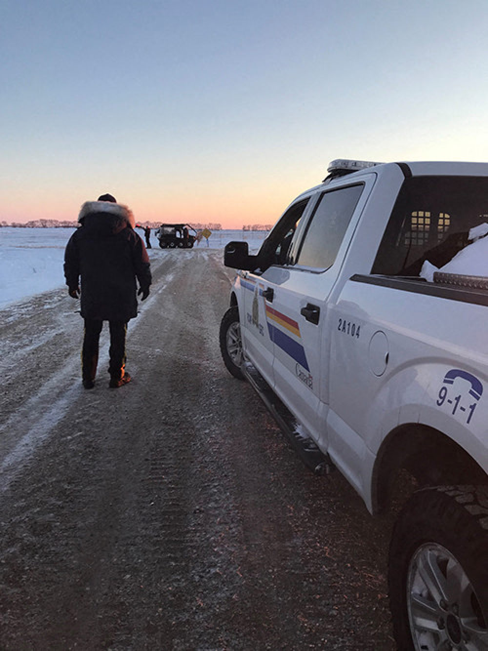 Canadian officers in Emerson where four people were found dead near the Canada-US border. Photo: RCMP/AFP
