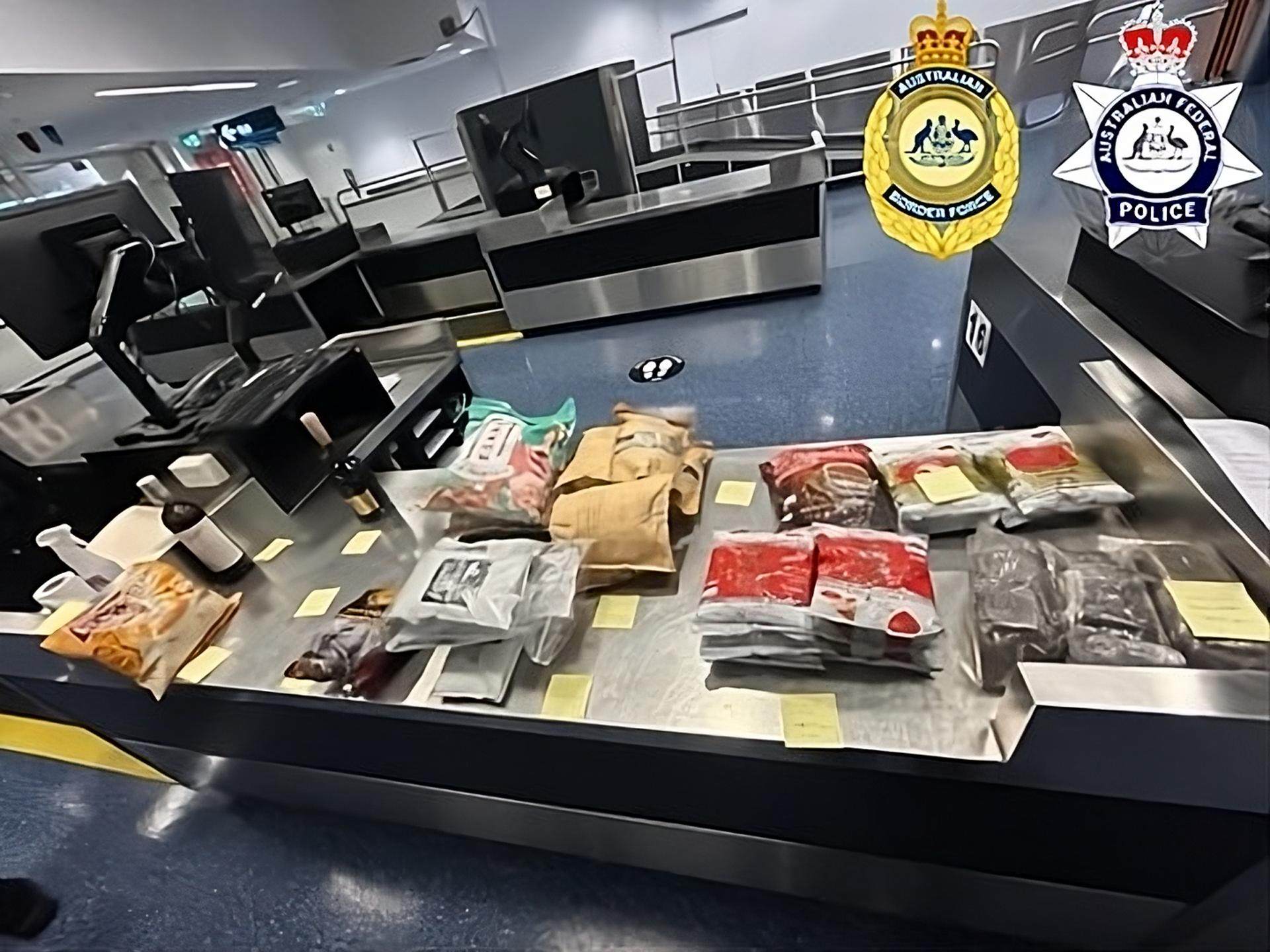 Loose leaf tea and other products police say were used in the attempt to smuggle methamphetamine into Australia. Photo: Australian Border Force / Handout